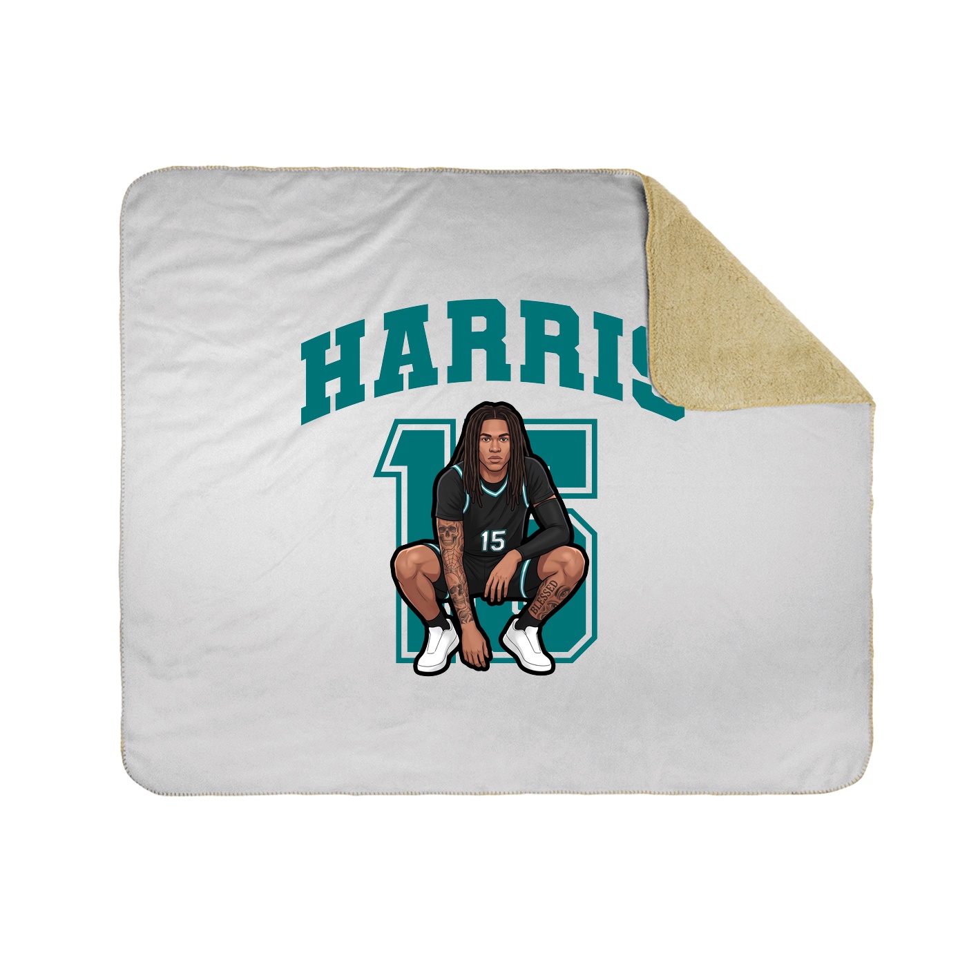 Throw Blanket — Number in White