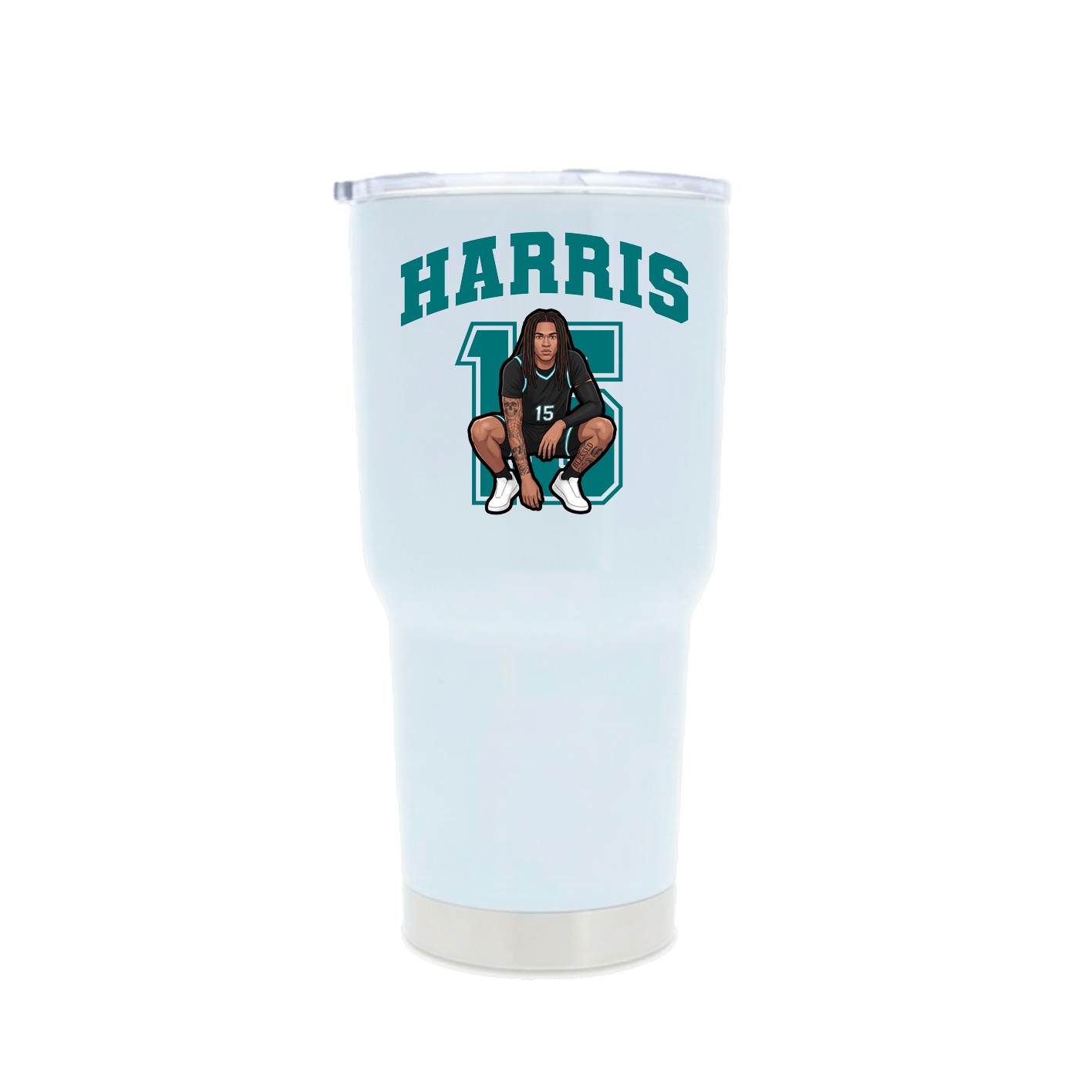 30oz Stainless Steel Tumbler — Number in White