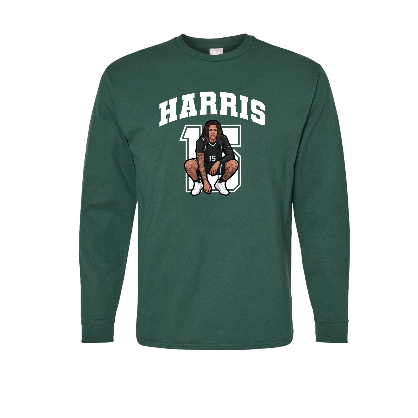 Long Sleeve Tee — Number in Green