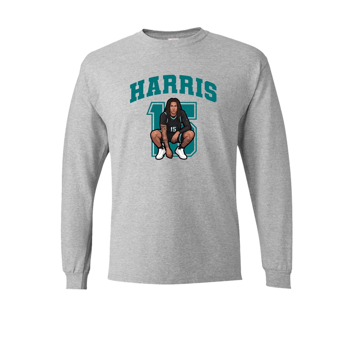 Long Sleeve Tee — Number in Grey