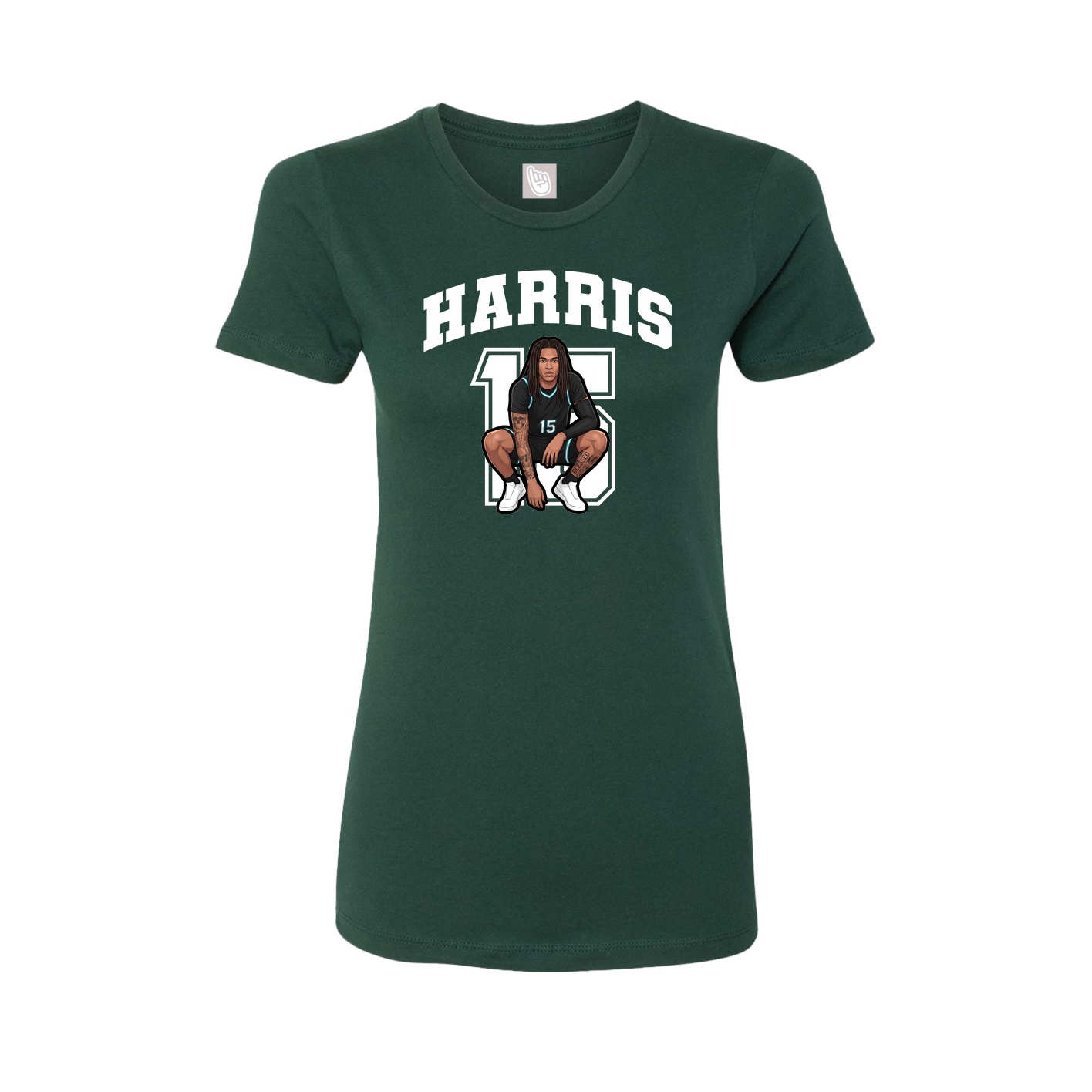 Womens Tee — Number in Green