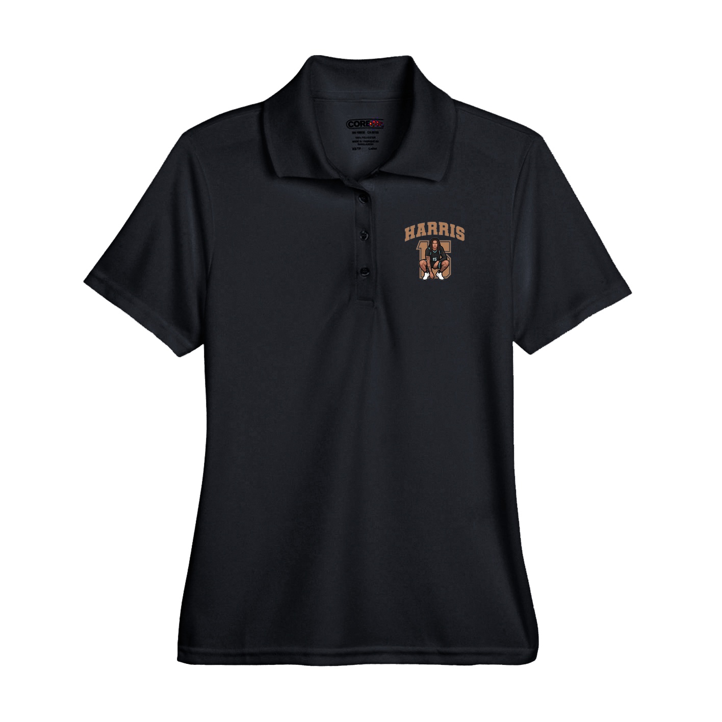 Performance Polo — Number in Black