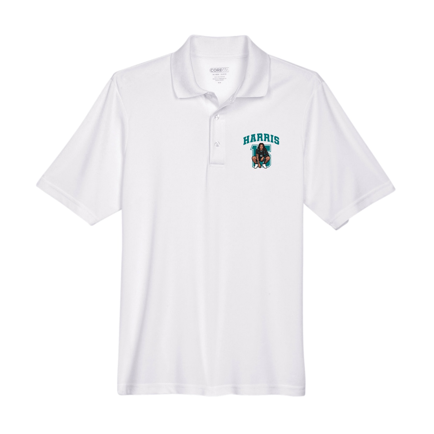 Performance Polo — Number in White