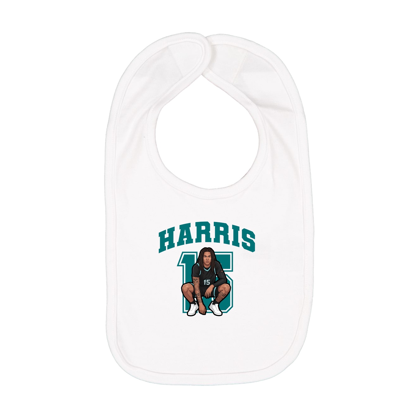 Infant Bib — Number in White