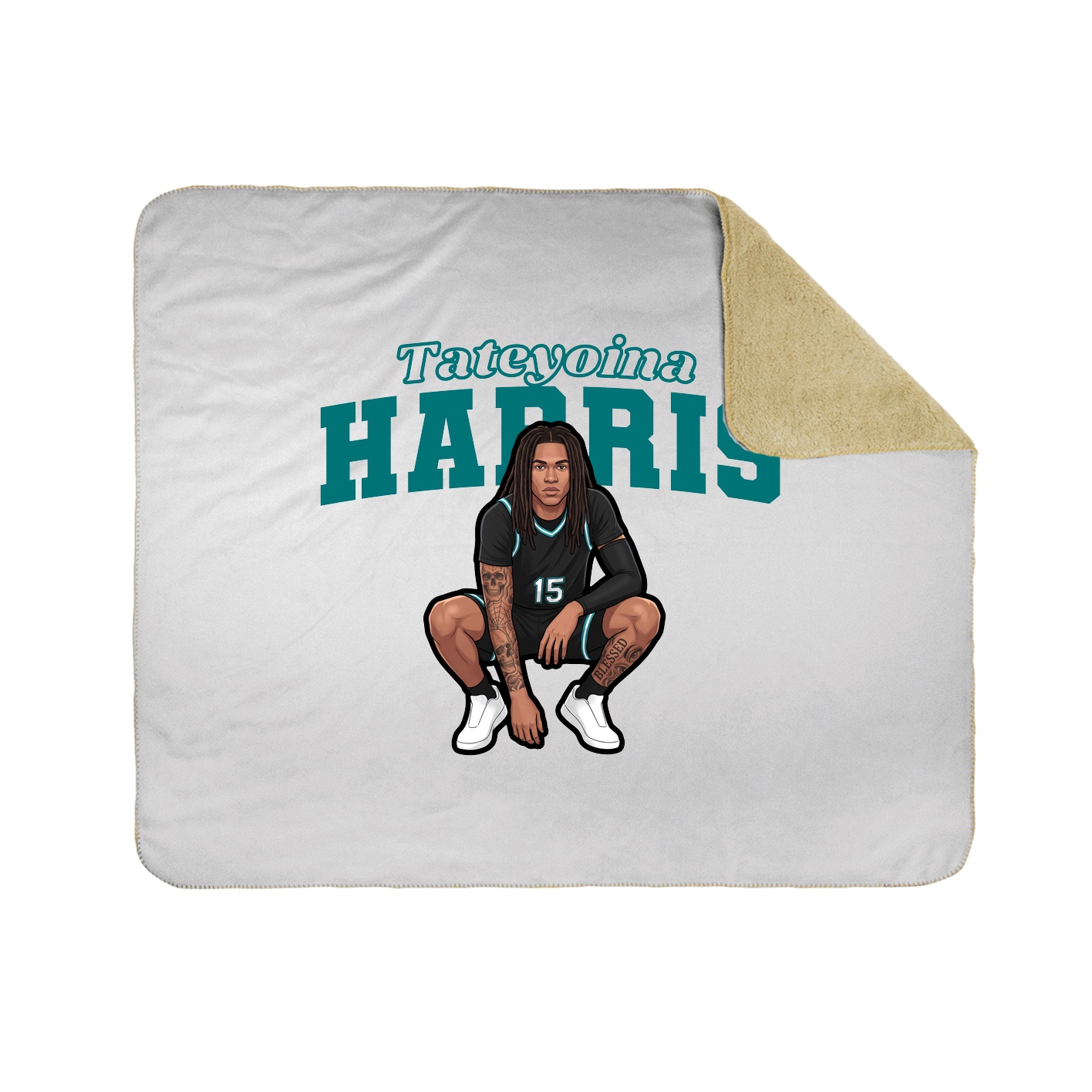 Throw Blanket — Name Arch in White