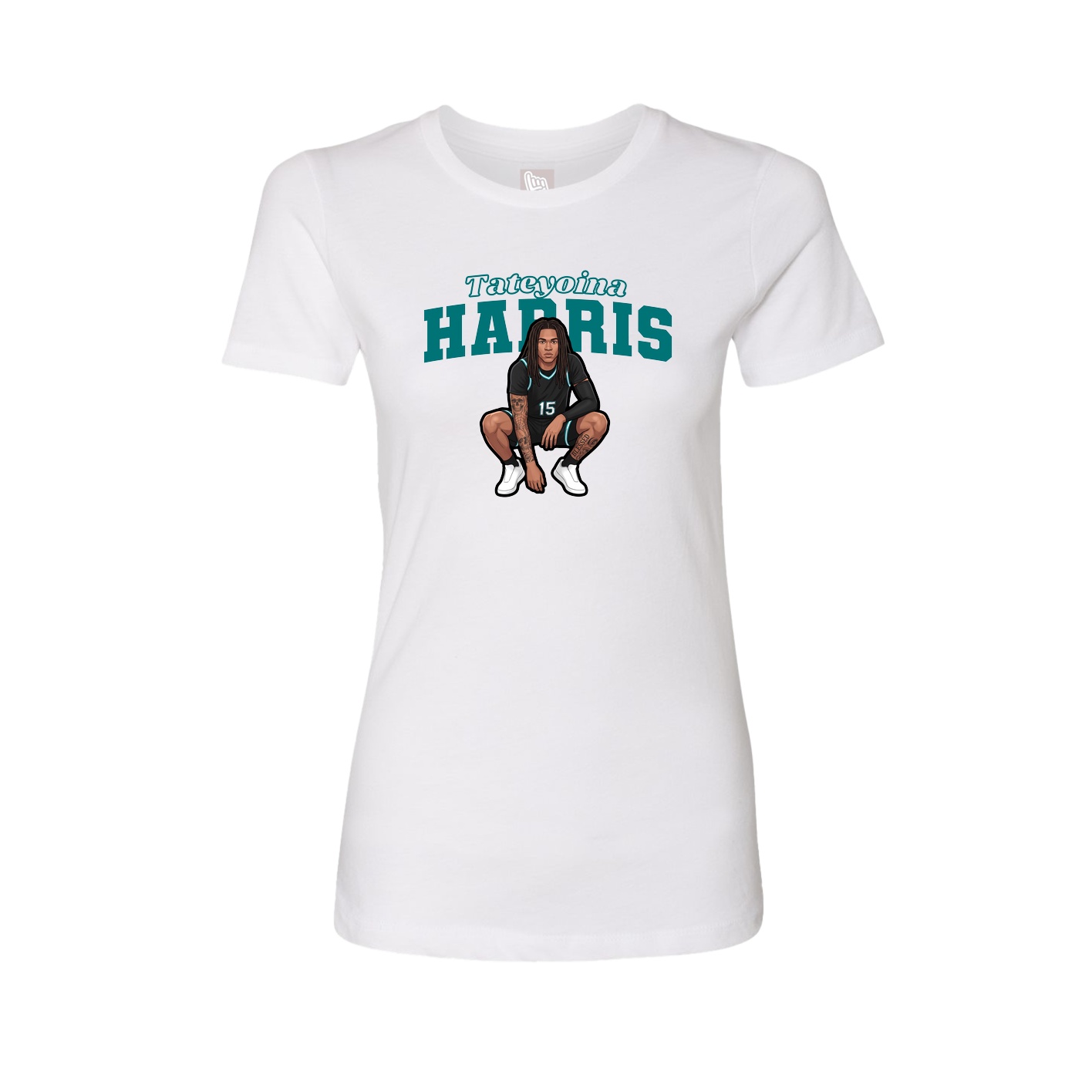 Womens Tee — Name Arch in White