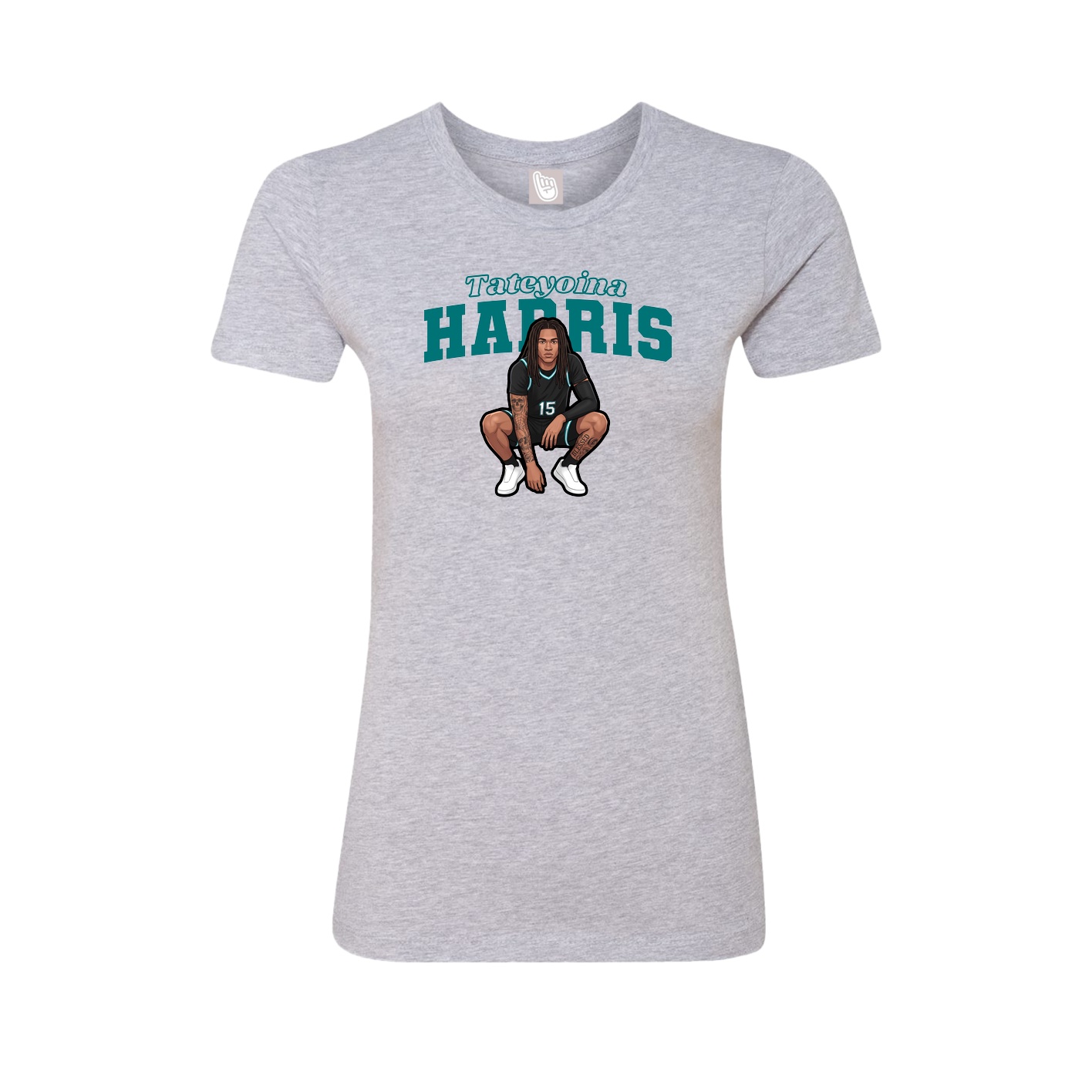 Womens Tee — Name Arch in Grey