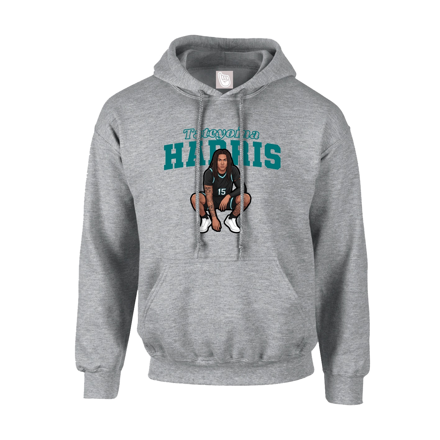 Hoodie — Name Arch in Grey