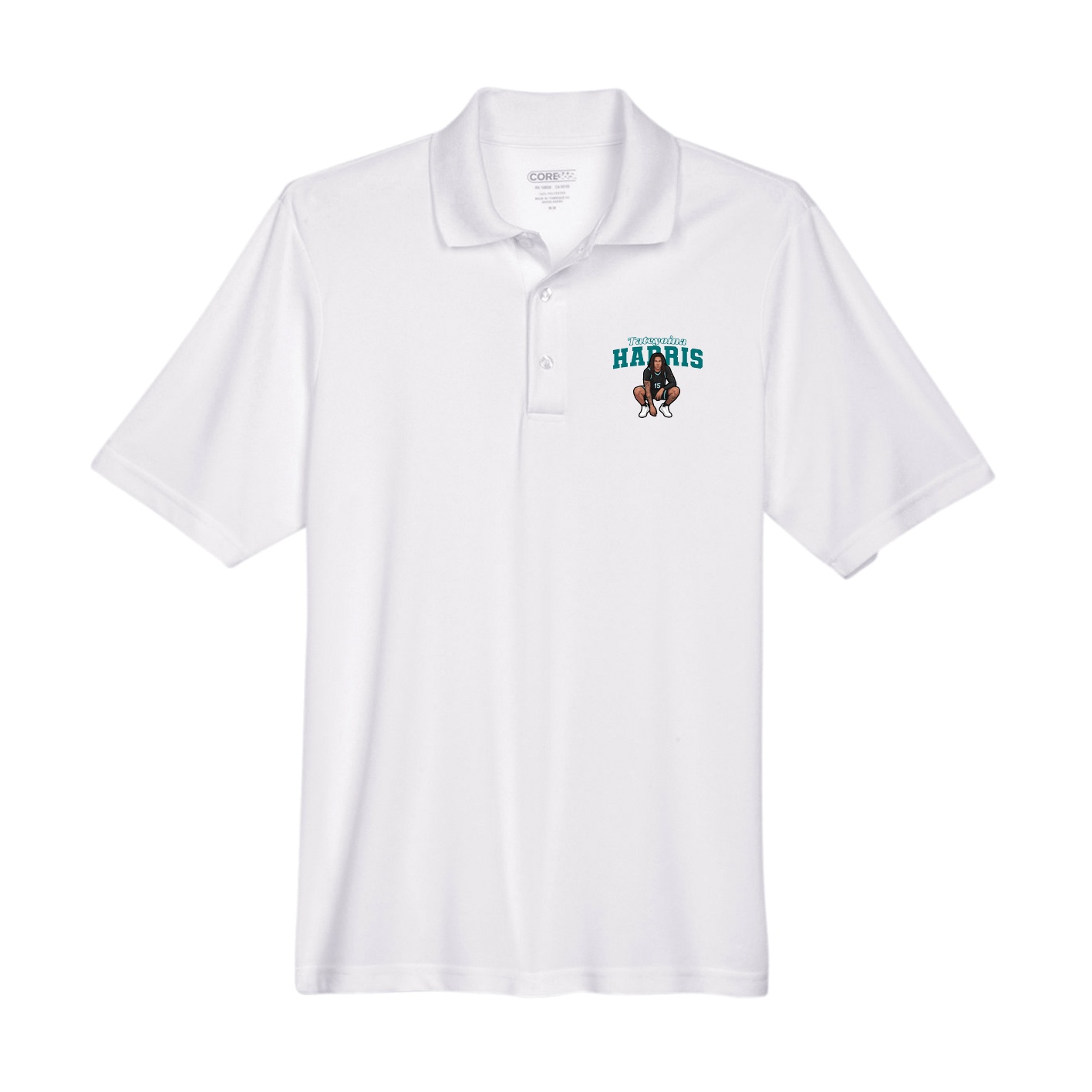 Performance Polo — Name Arch in White