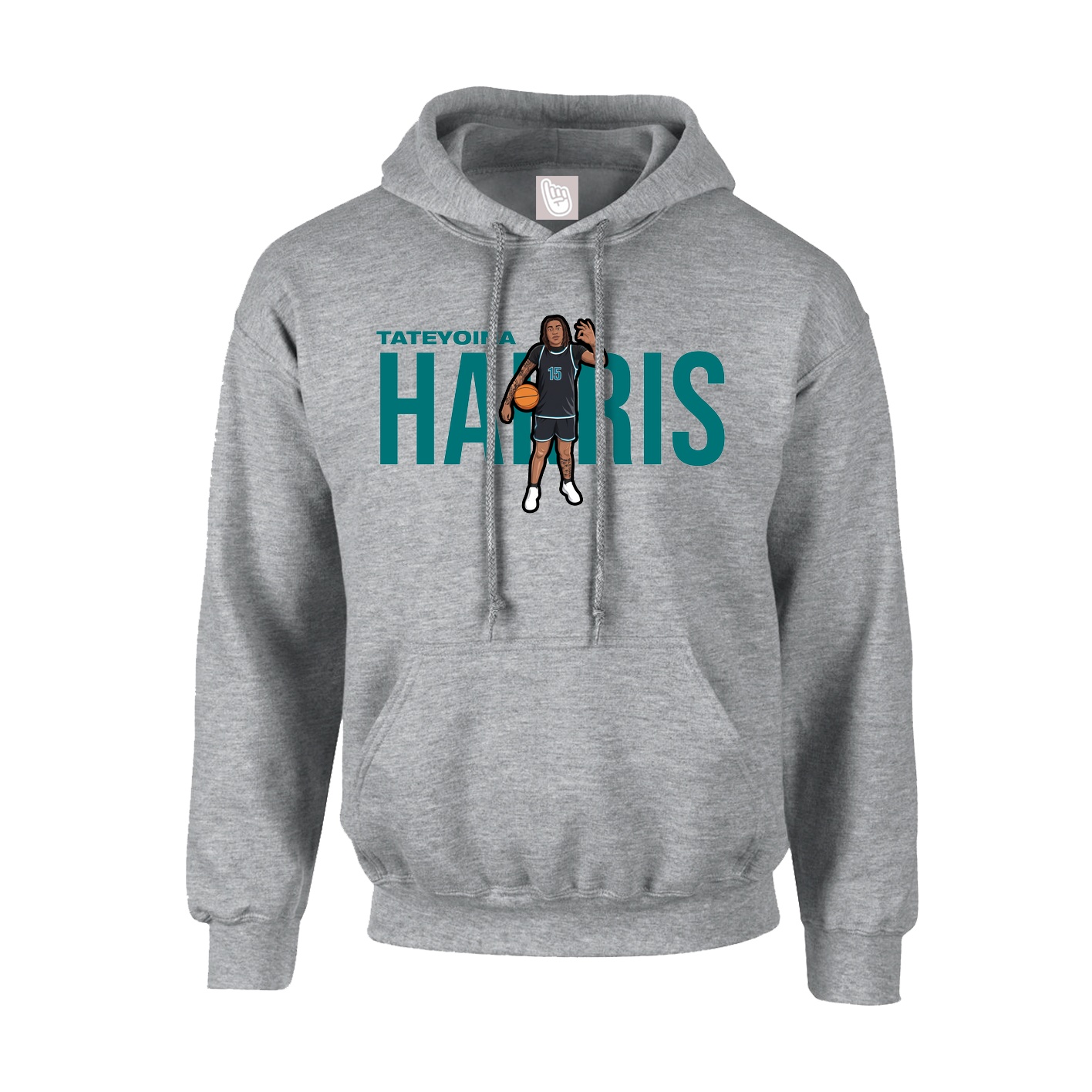 Hoodie — Player Name in Grey