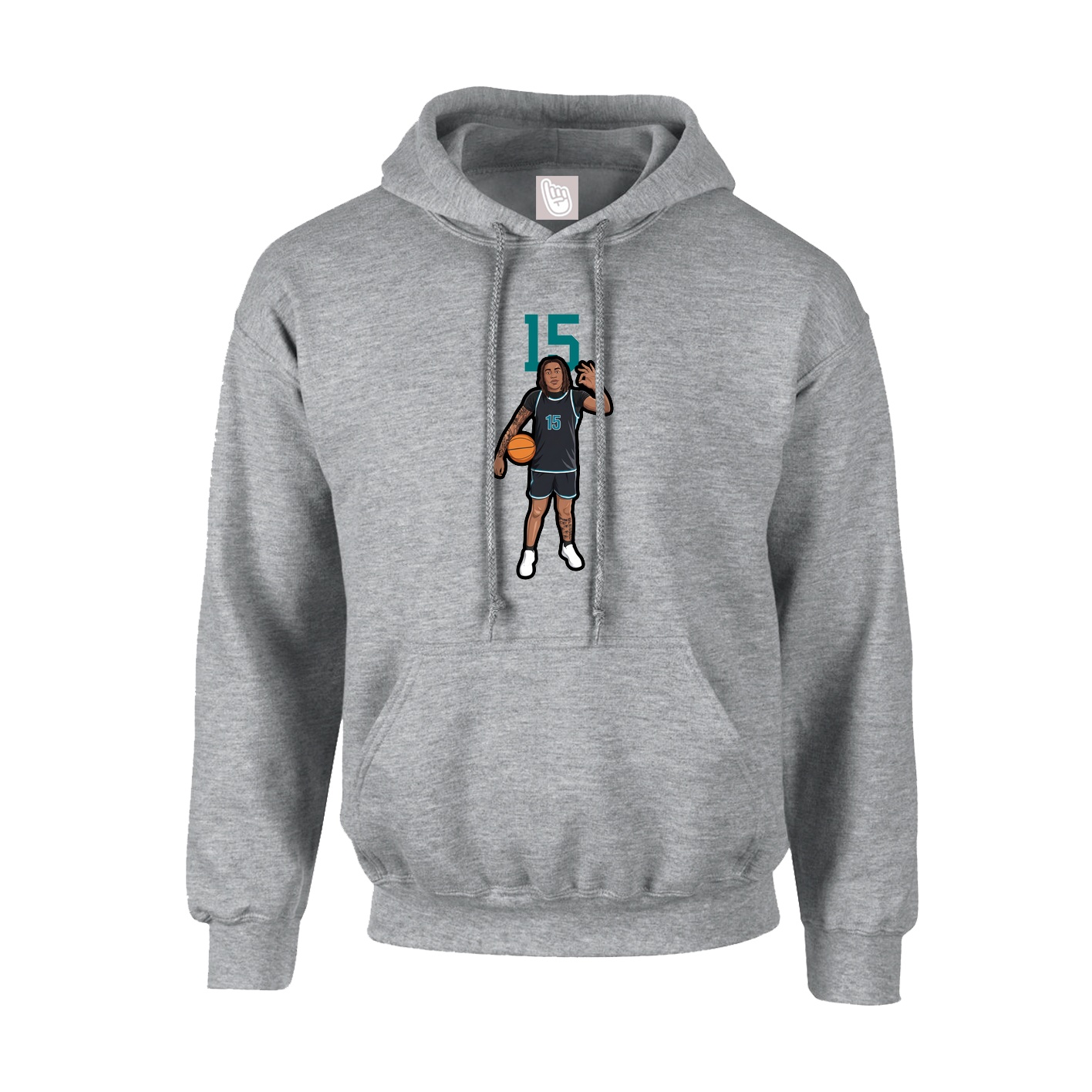 Hoodie — Number Top in Grey