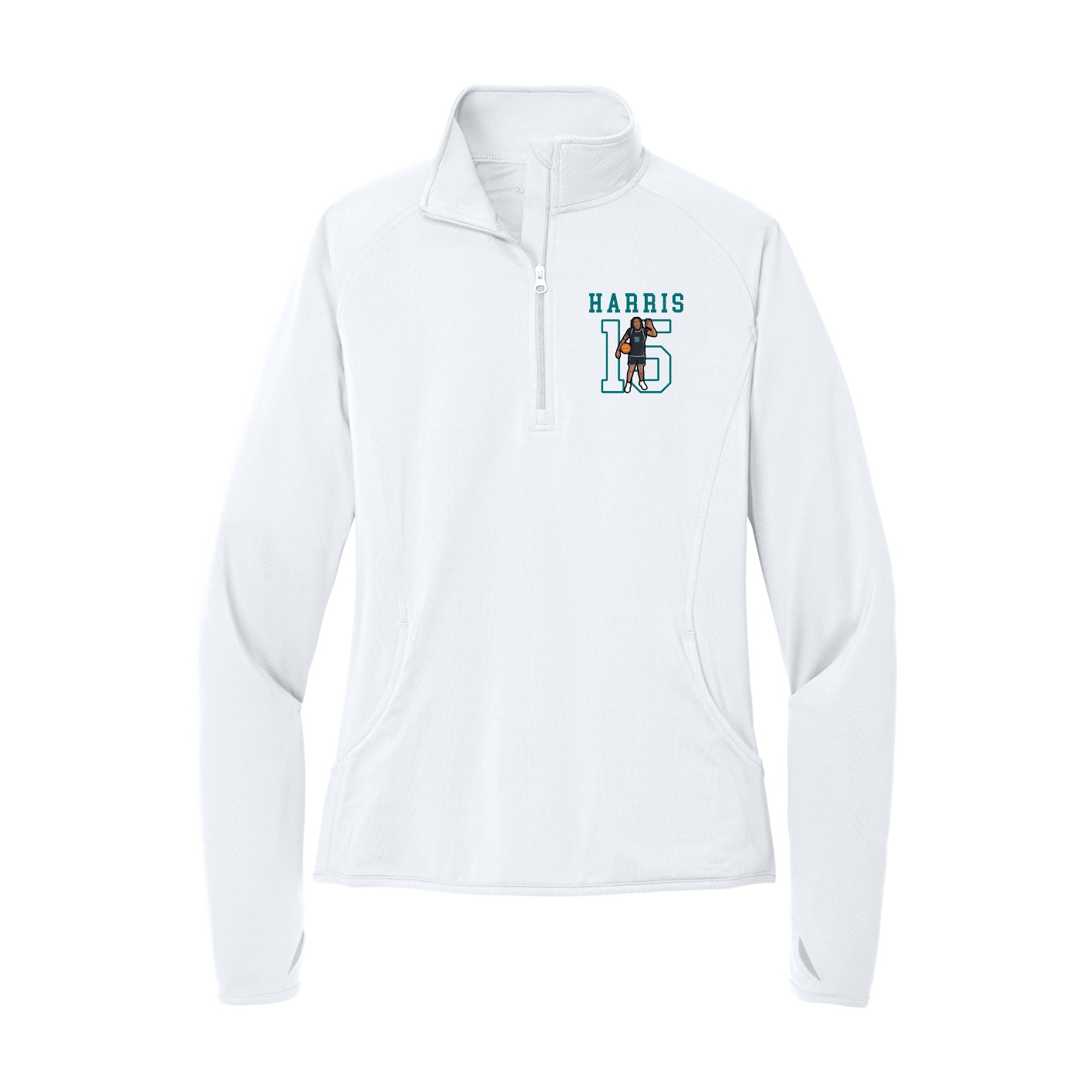 Women's Q-Zip Pullover — Shirsey in White