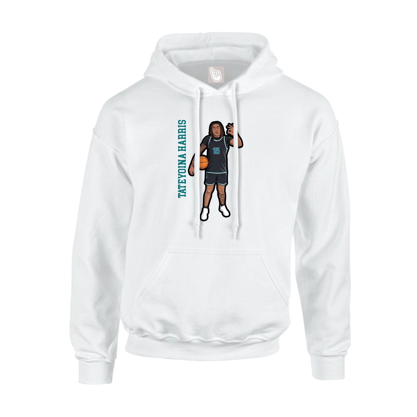 Youth Hoodie — Name Vertical in White