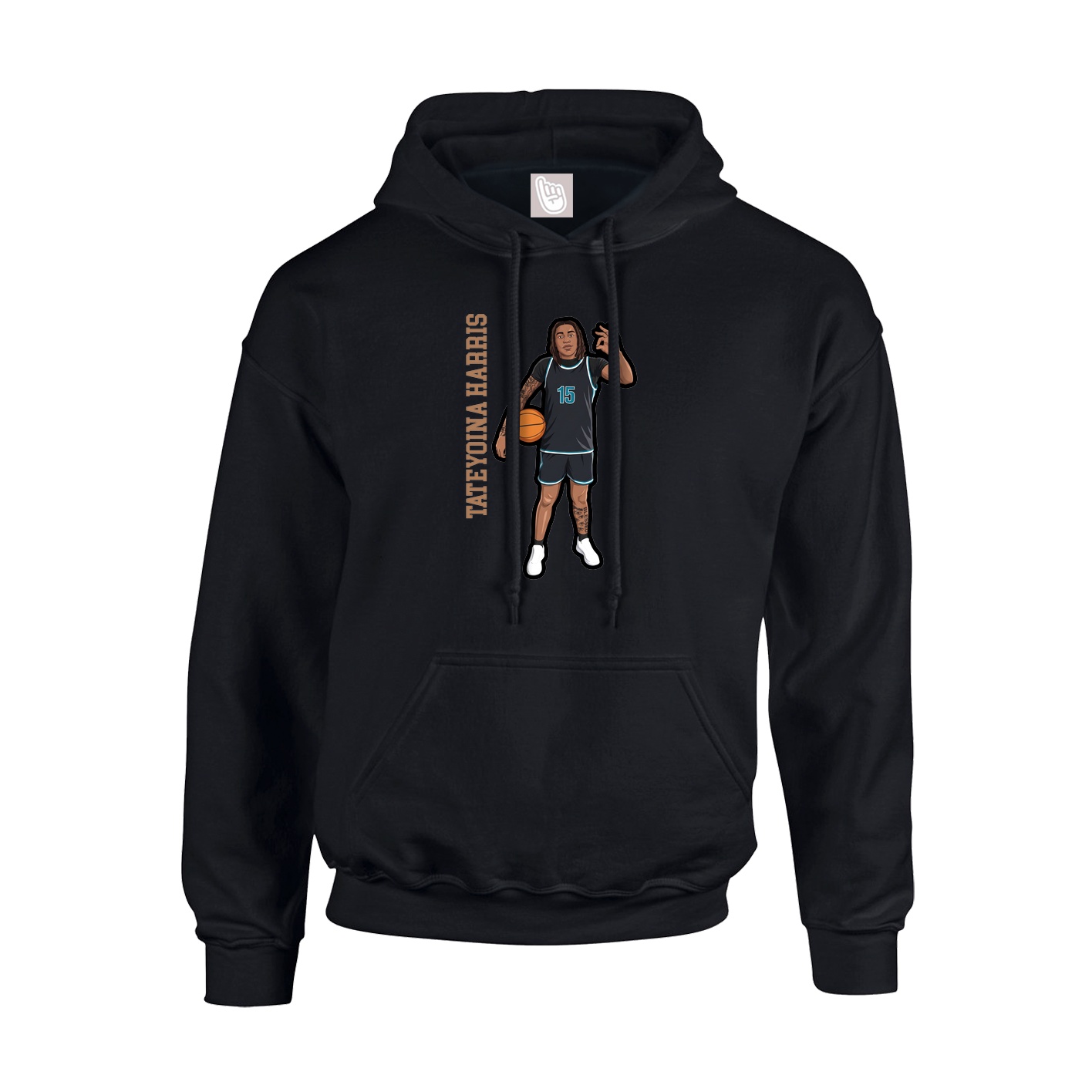 Youth Hoodie — Name Vertical in Black