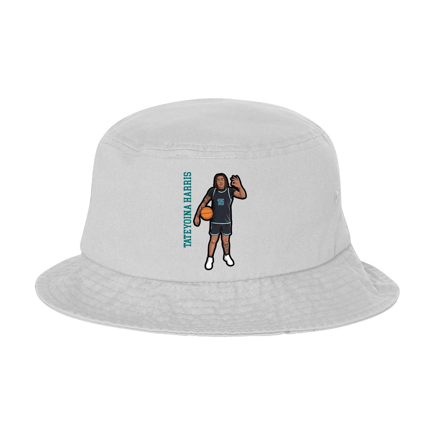 Bucket Cap — Name Vertical in White