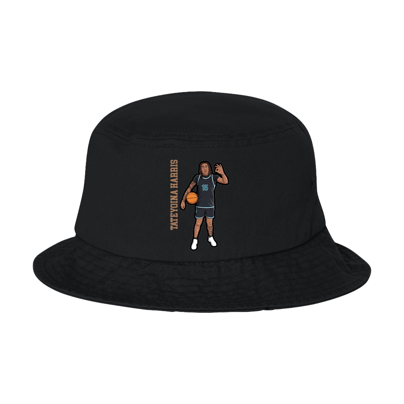 Bucket Cap — Name Vertical in Black