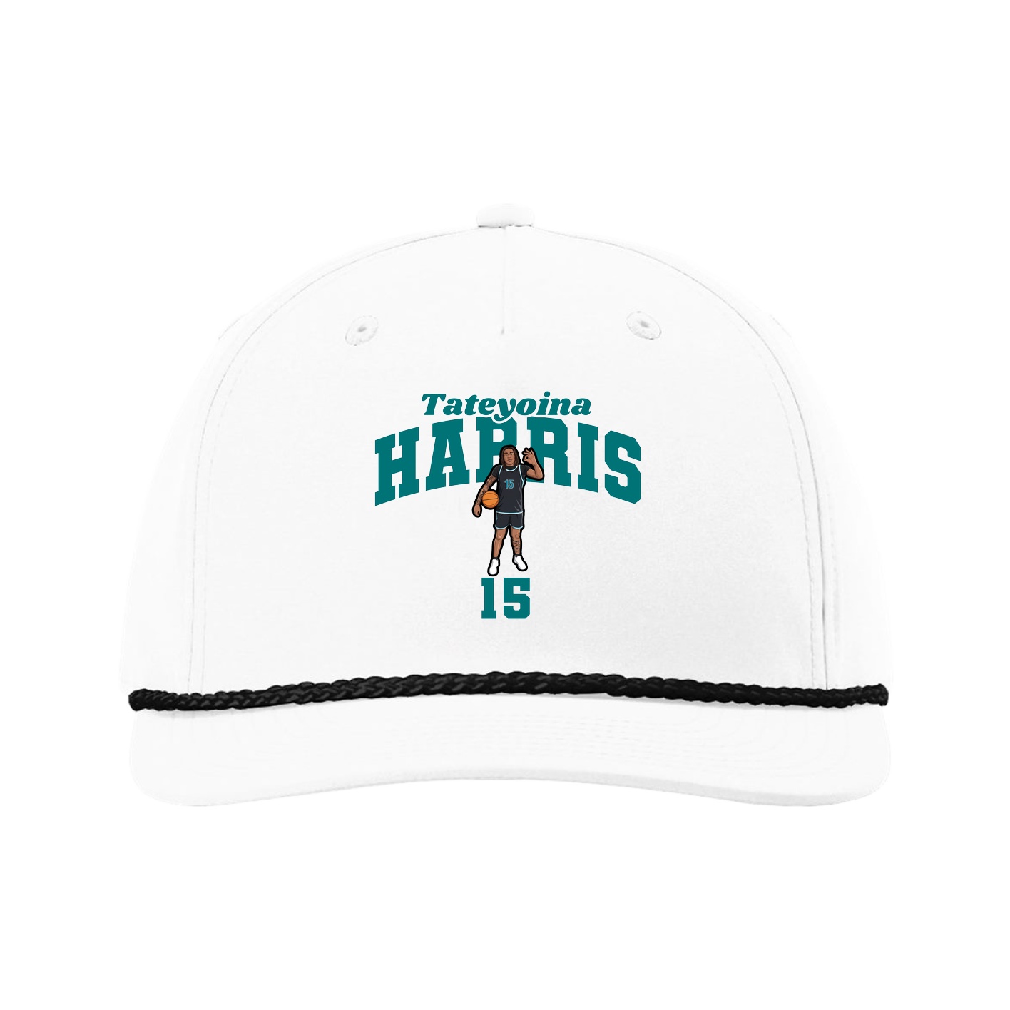 Five-Panel Classic Rope Cap — Signature Arch in White