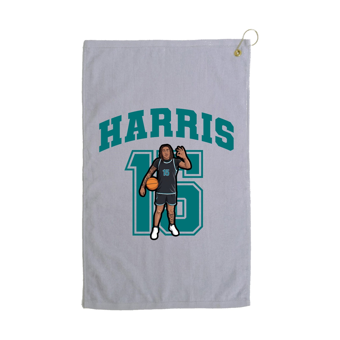 Golf Towel — Number in Grey