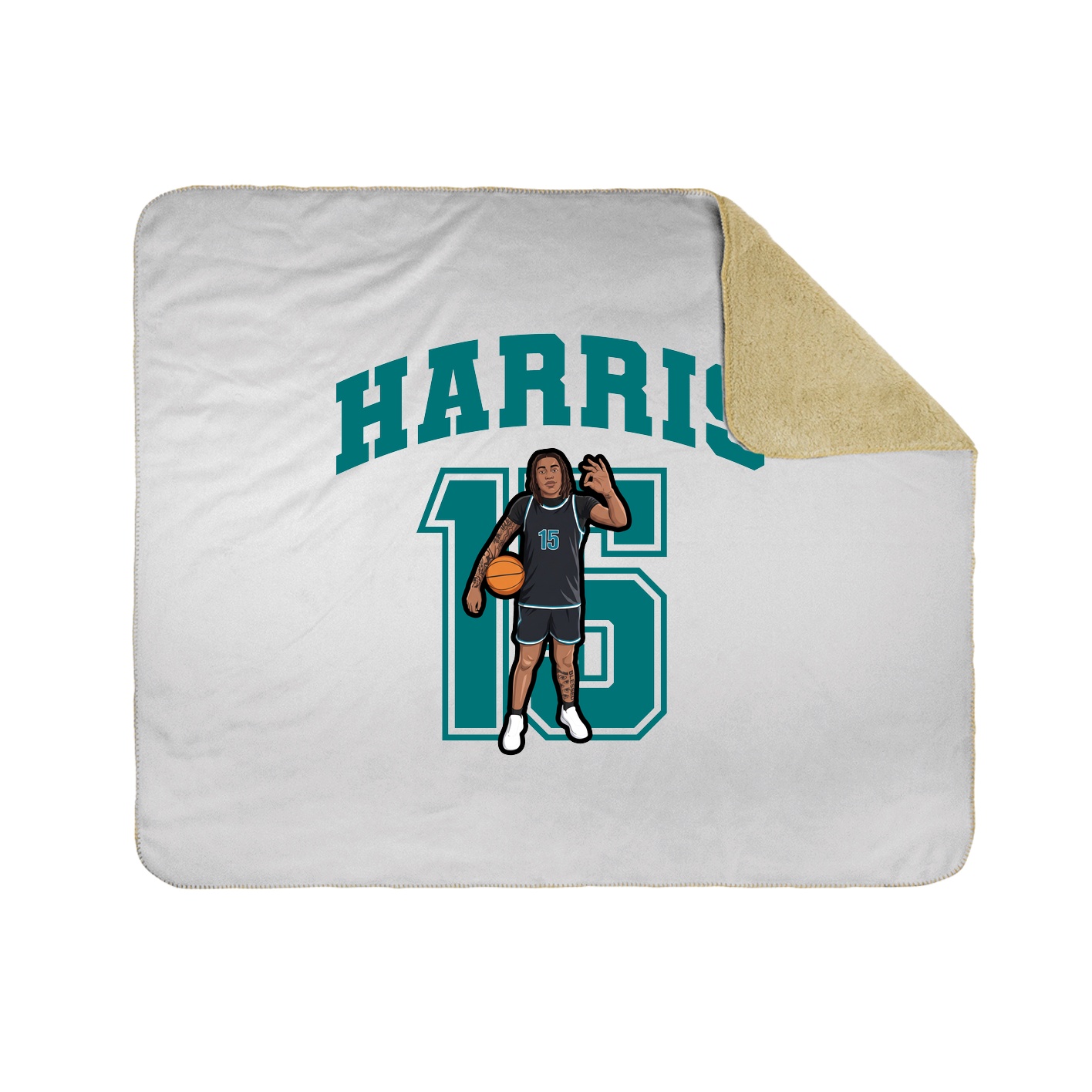 Throw Blanket — Number in White