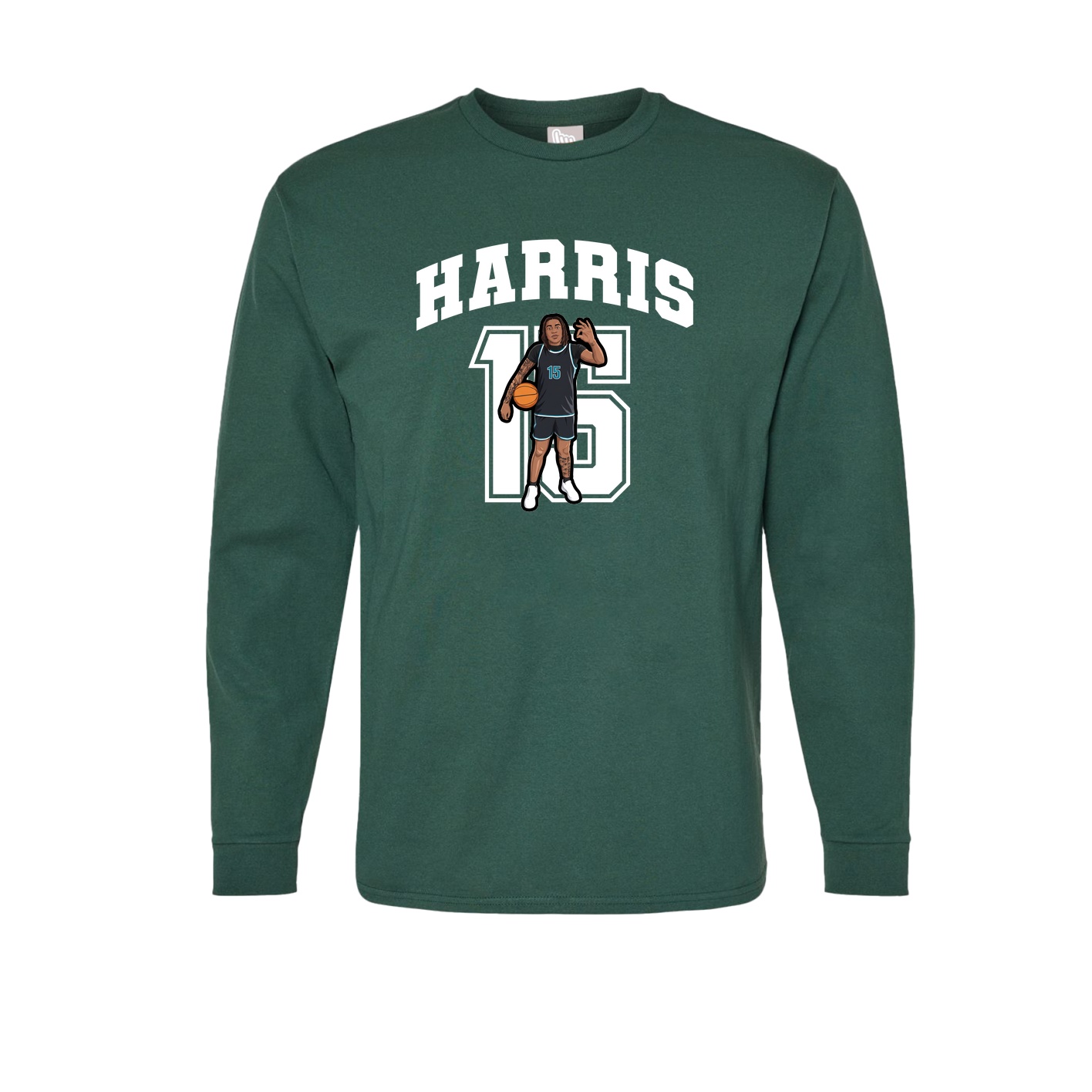 Long Sleeve Tee — Number in Green