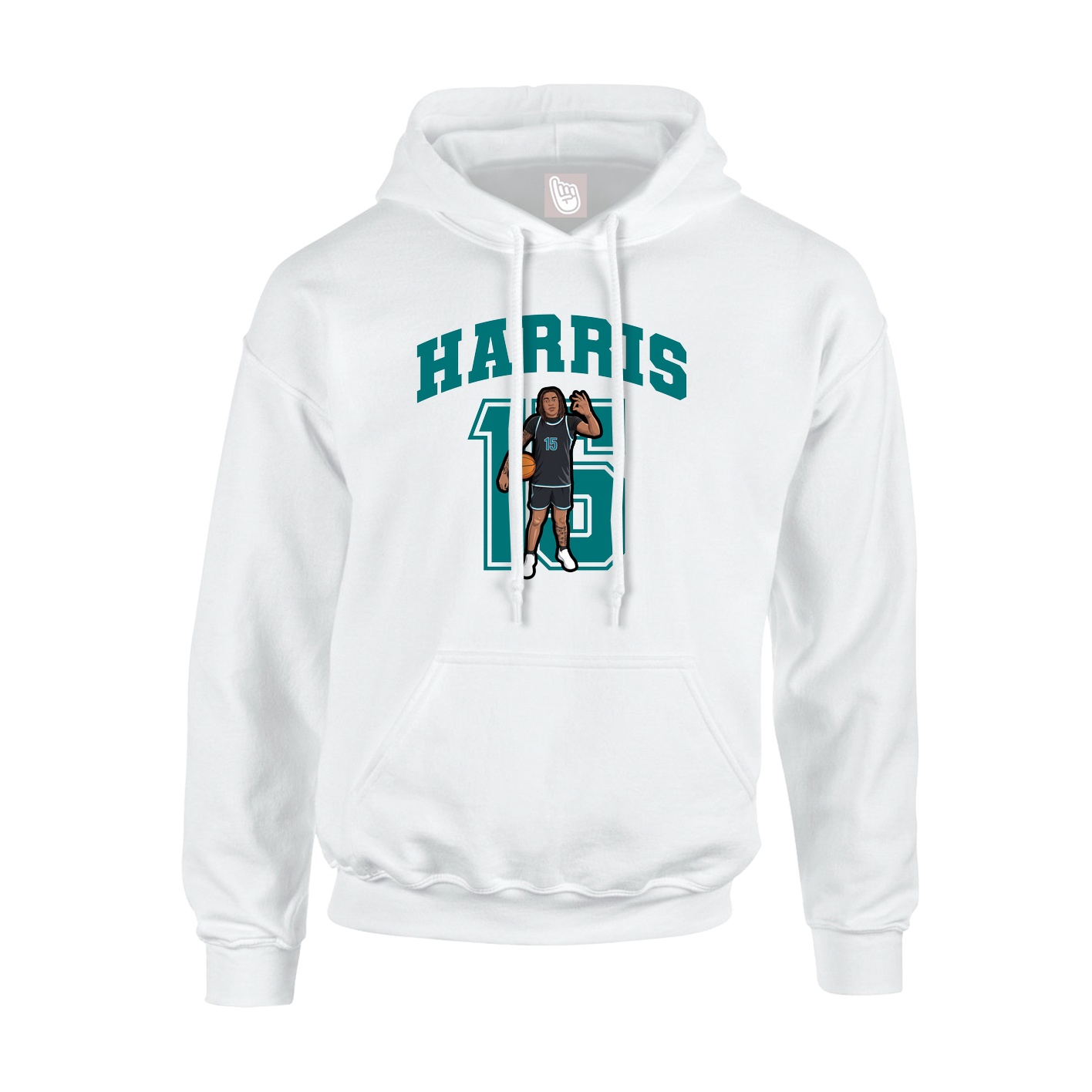 Hoodie — Number in White