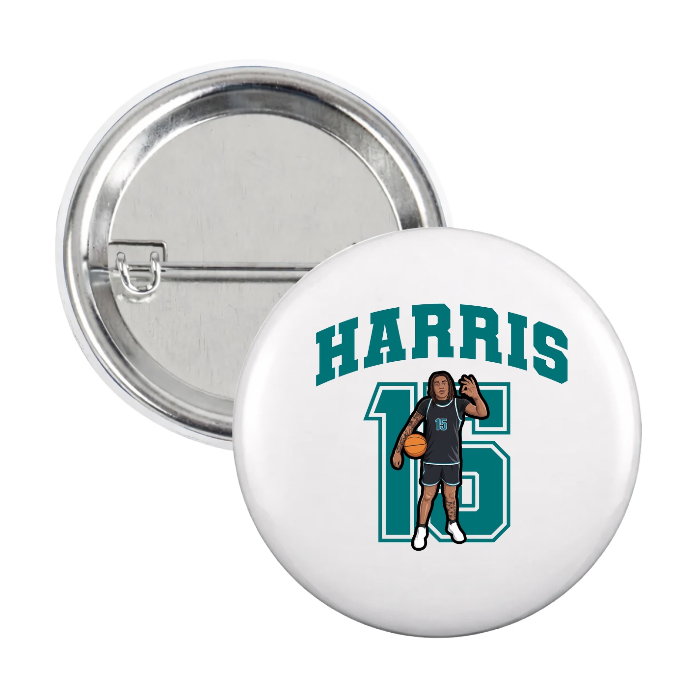 Game Day Button — Number in White
