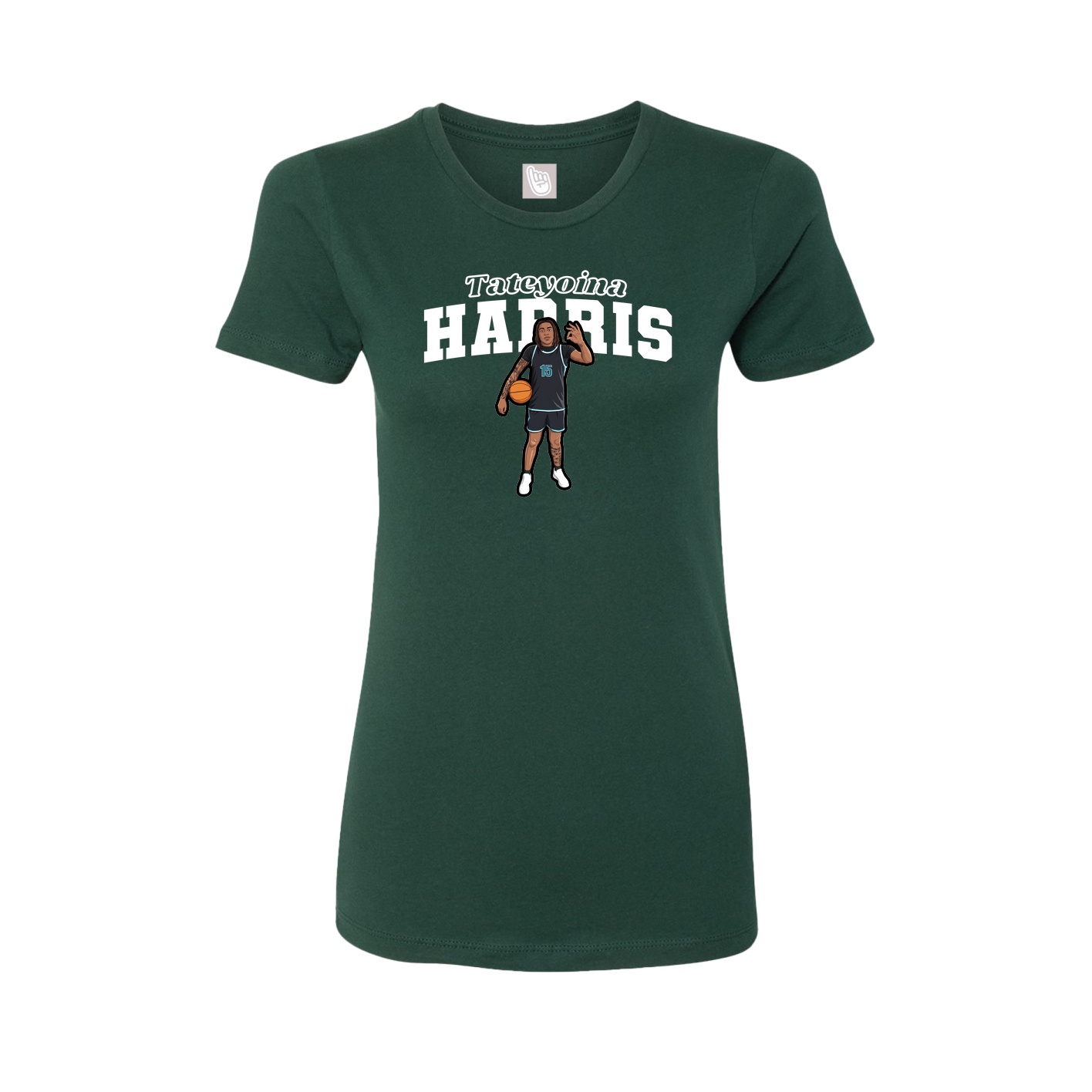 Womens Tee — Name Arch in Green
