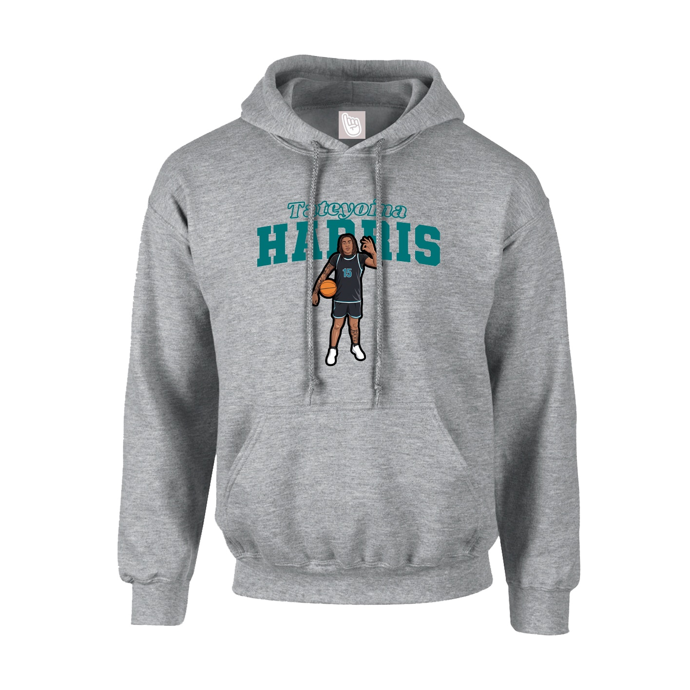 Hoodie — Name Arch in Grey