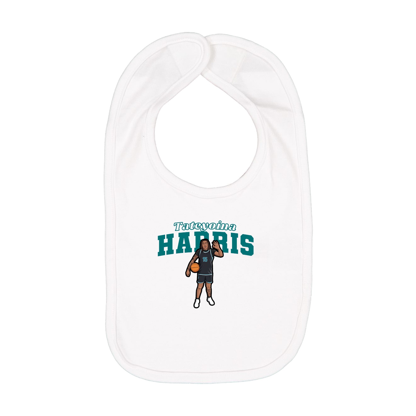 Infant Bib — Name Arch in White