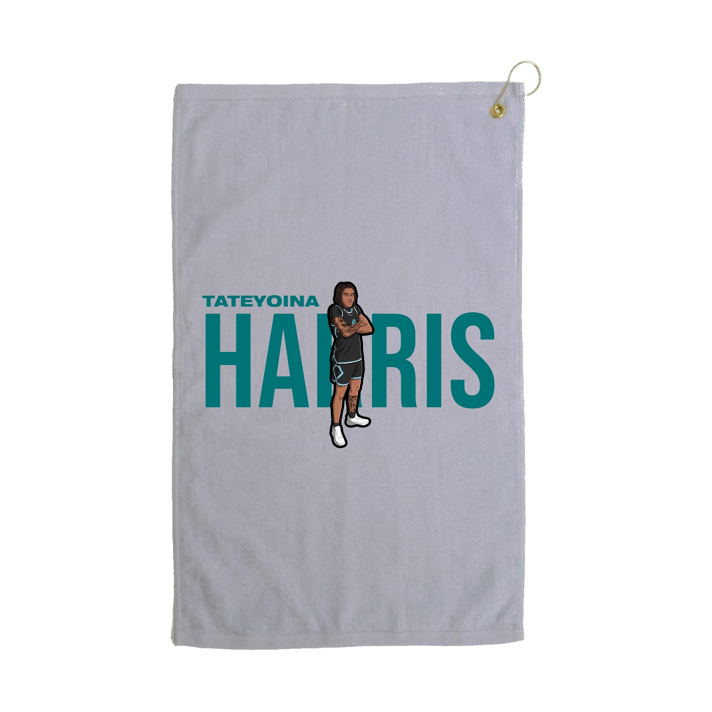 Golf Towel — Player Name in Grey