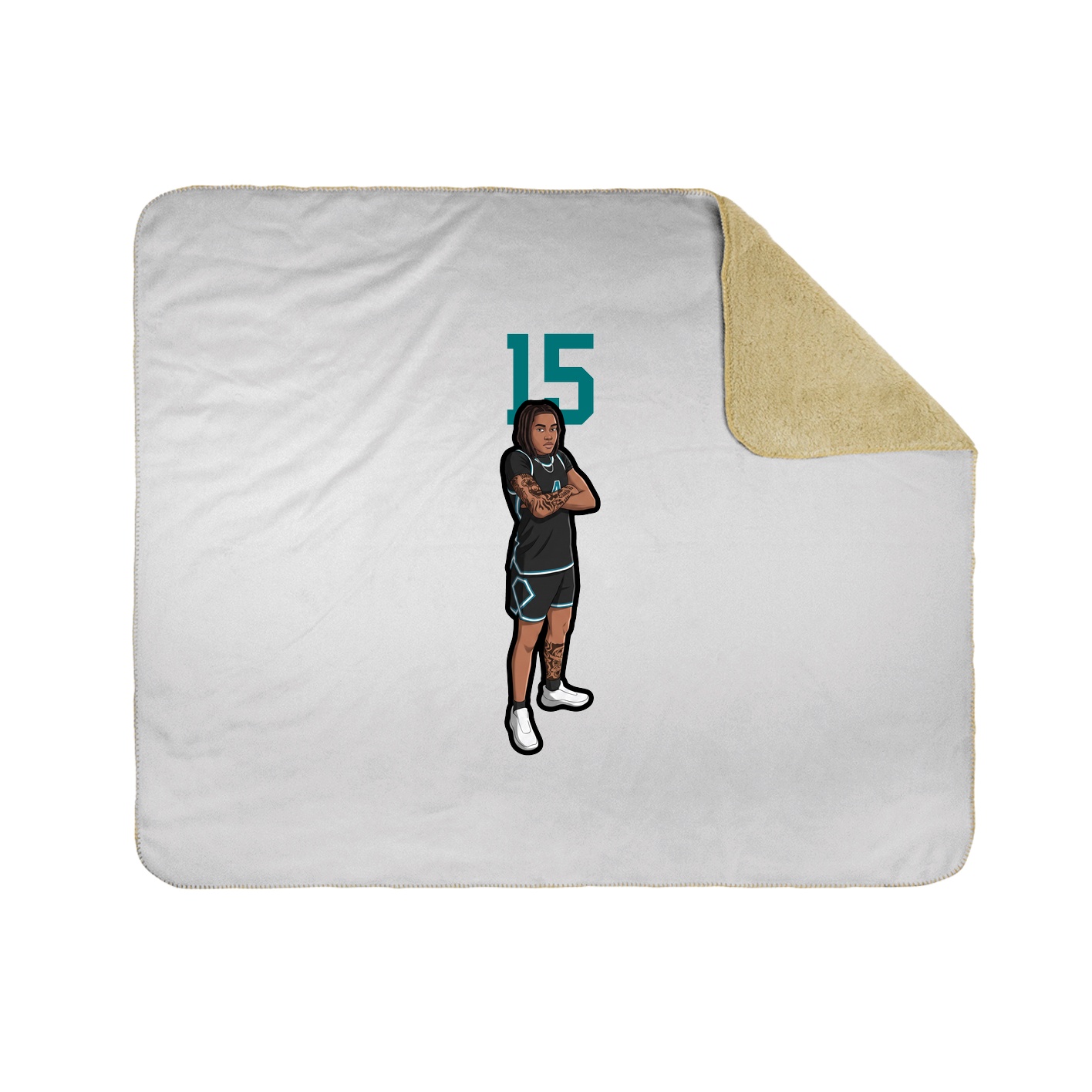 Throw Blanket — Number Top in White
