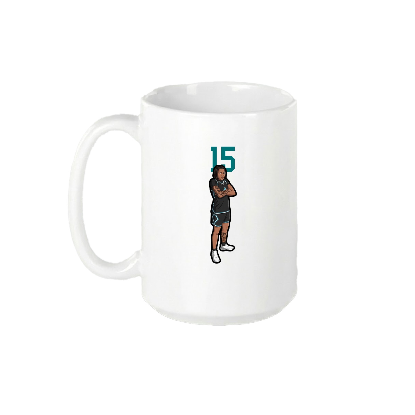 15oz Coffee Mug — Number Top in White