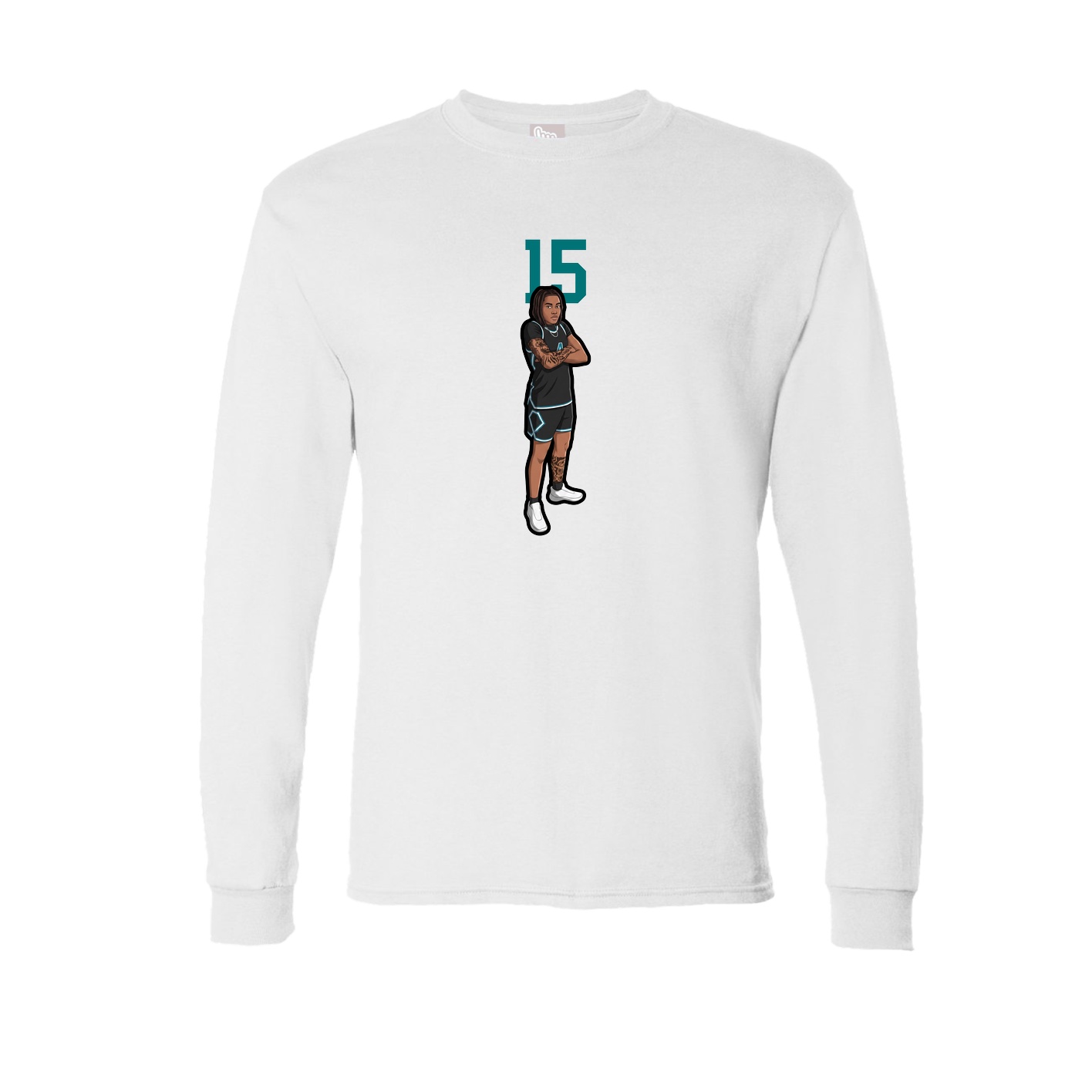 Long Sleeve Tee — Number Top in White
