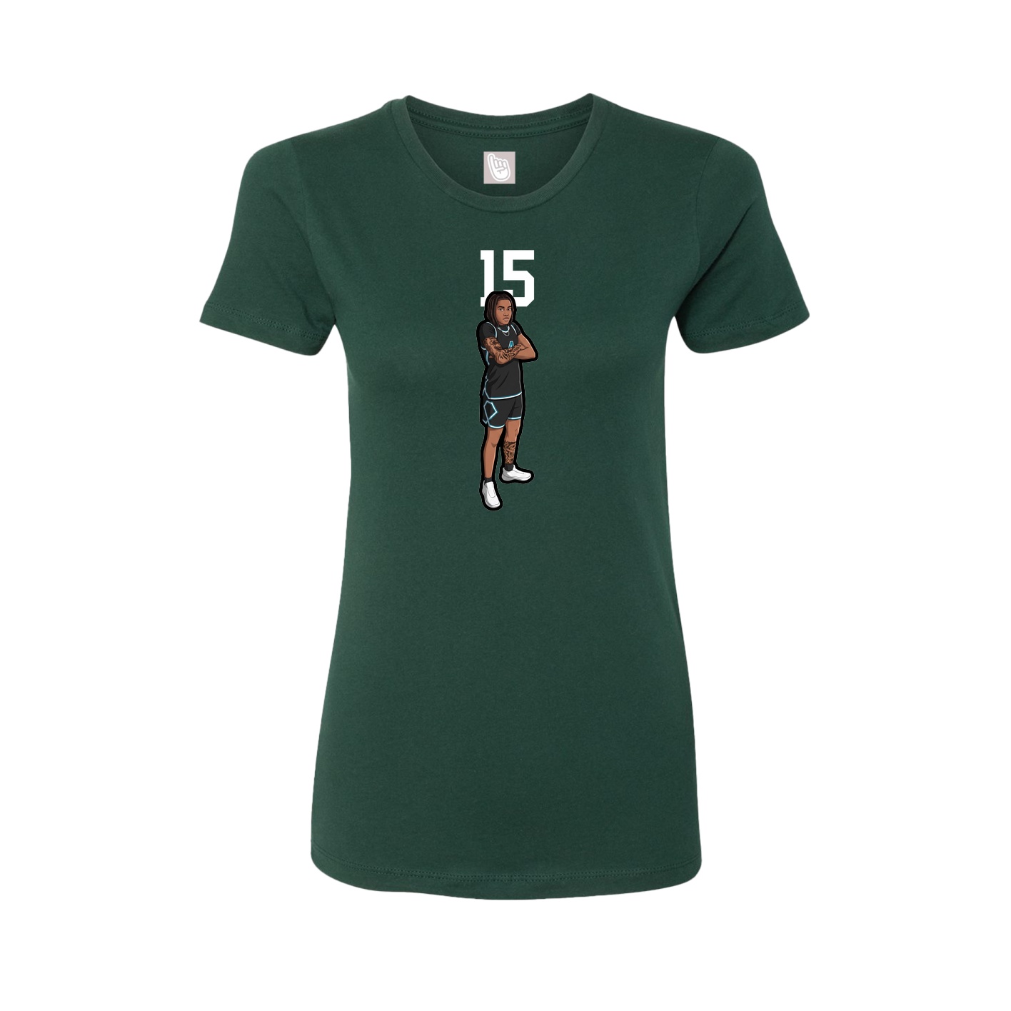 Womens Tee — Number Top in Green