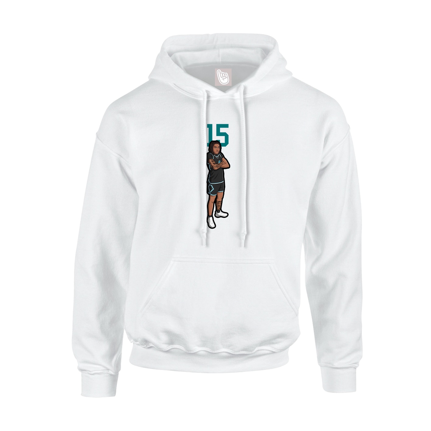 Youth Hoodie — Number Top in White