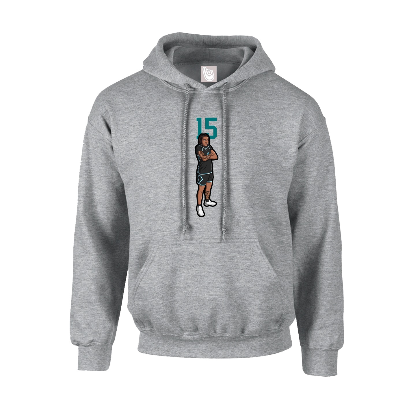 Youth Hoodie — Number Top in Grey