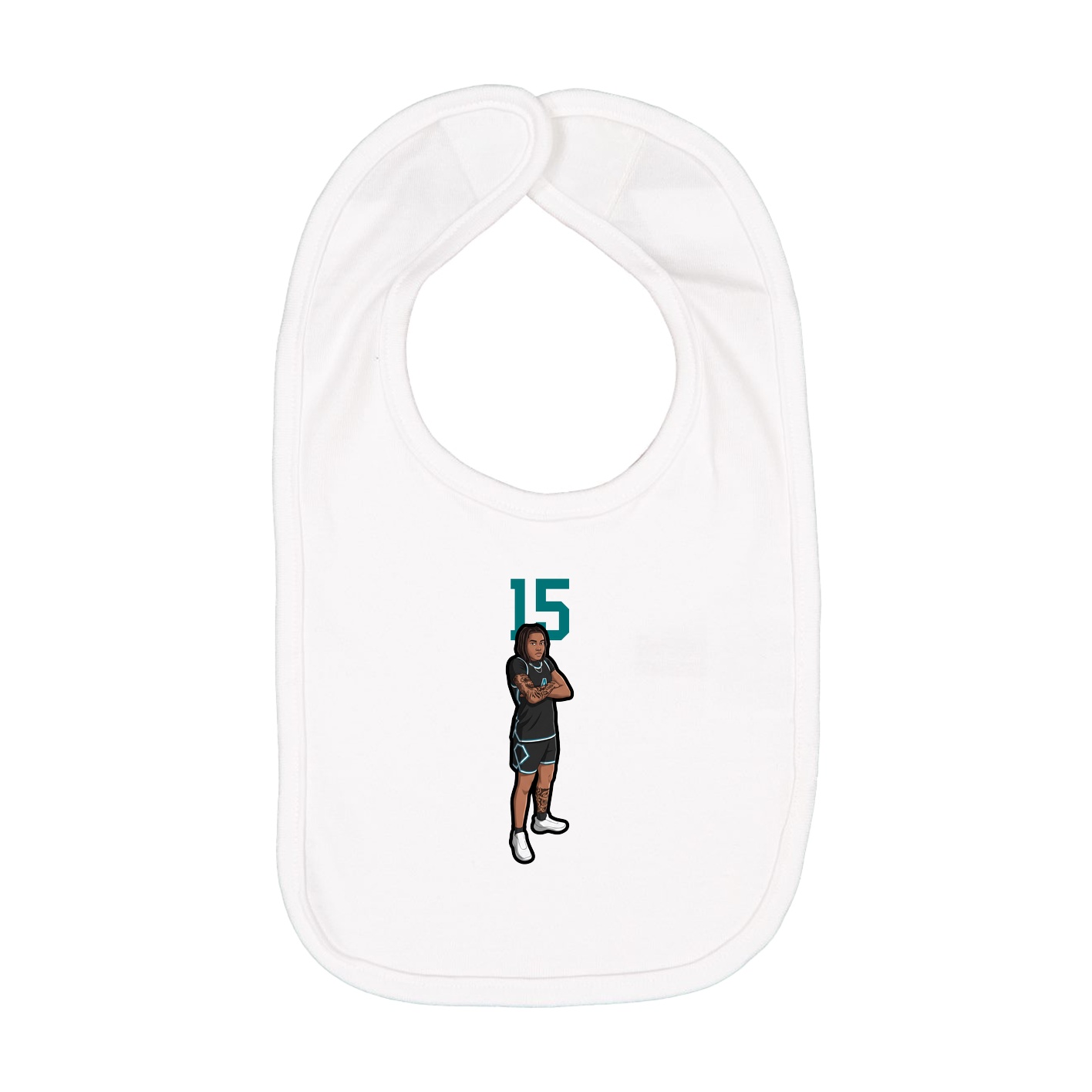 Infant Bib — Number Top in White