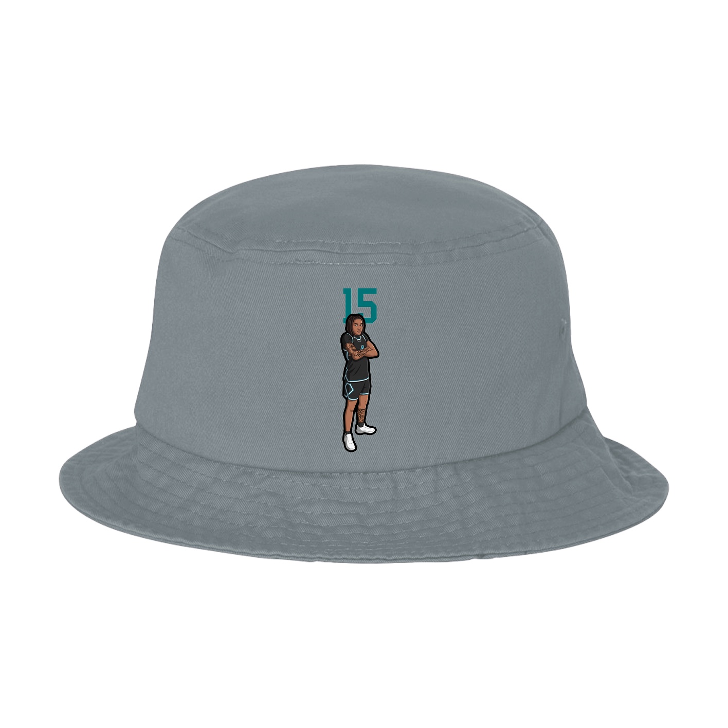 Bucket Cap — Number Top in Grey