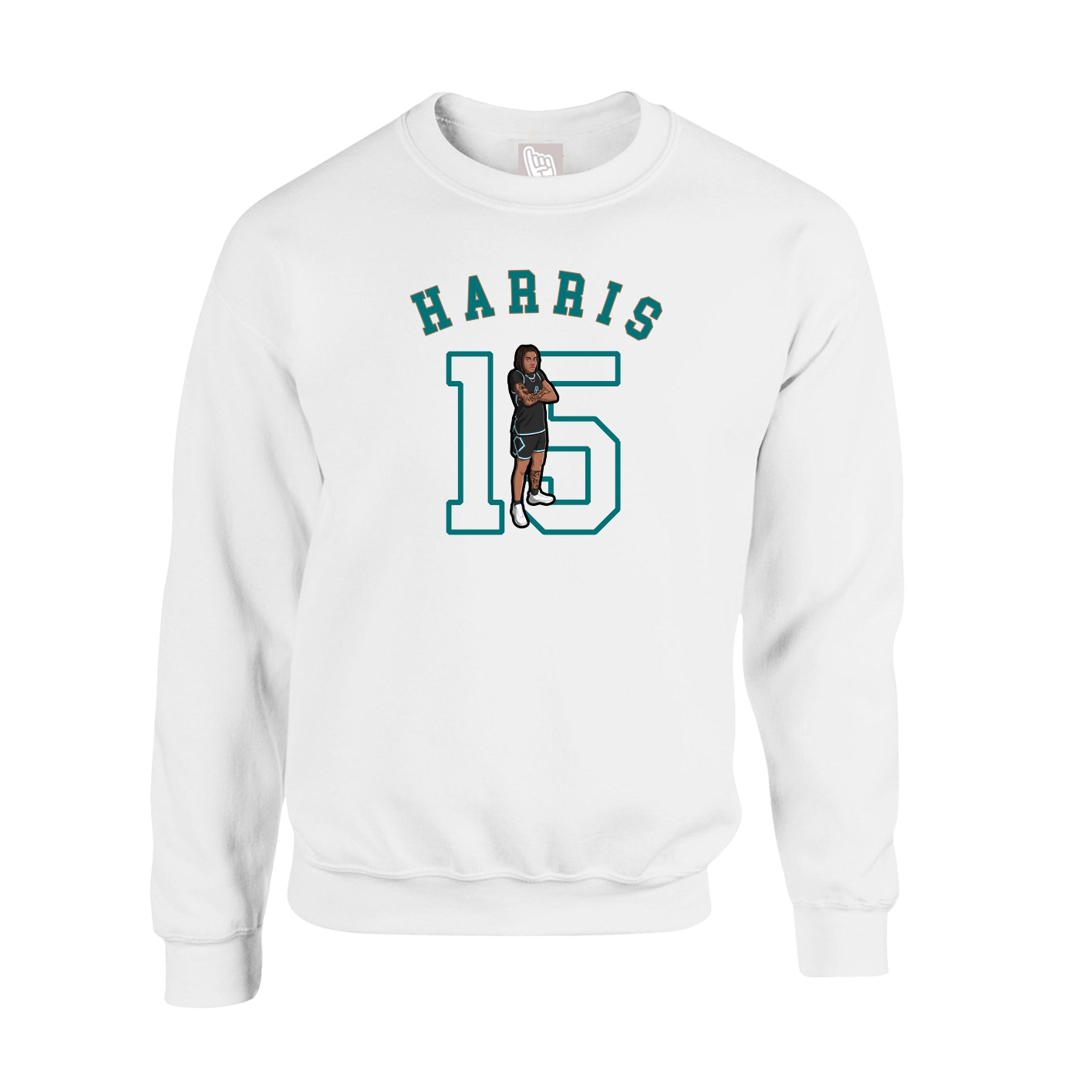 Fleece Crew — Shirsey Arch in White