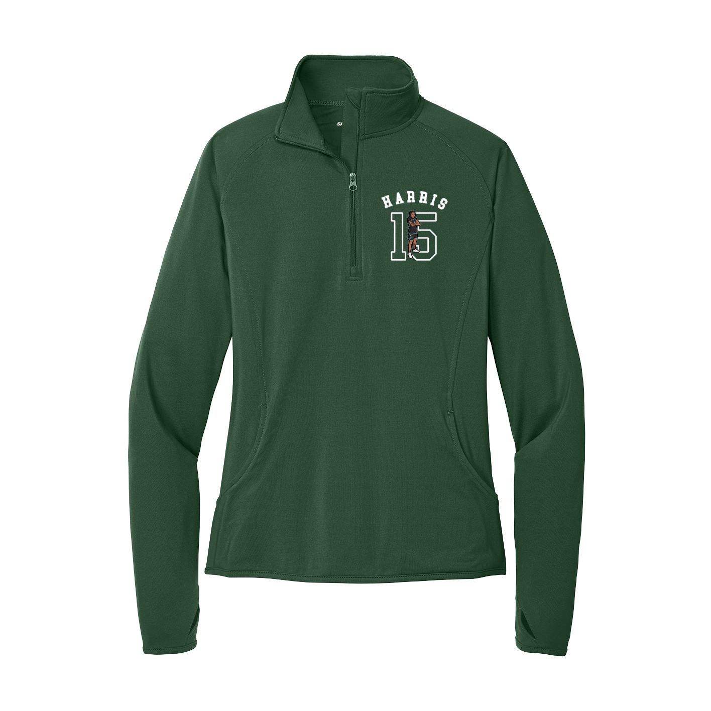 Women's Q-Zip Pullover — Shirsey Arch in Green