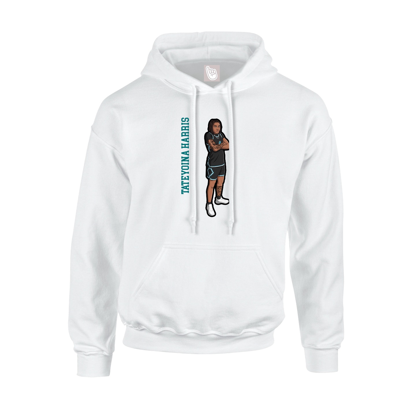 Youth Hoodie — Name Vertical in White