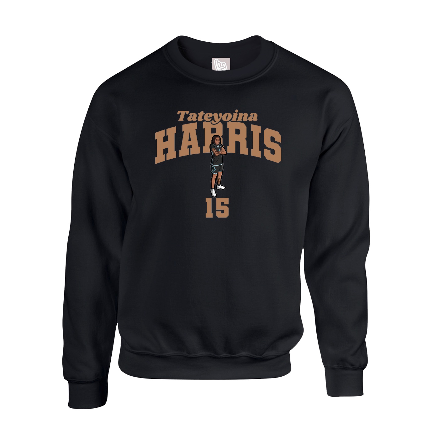 Fleece Crew — Signature Arch in Black