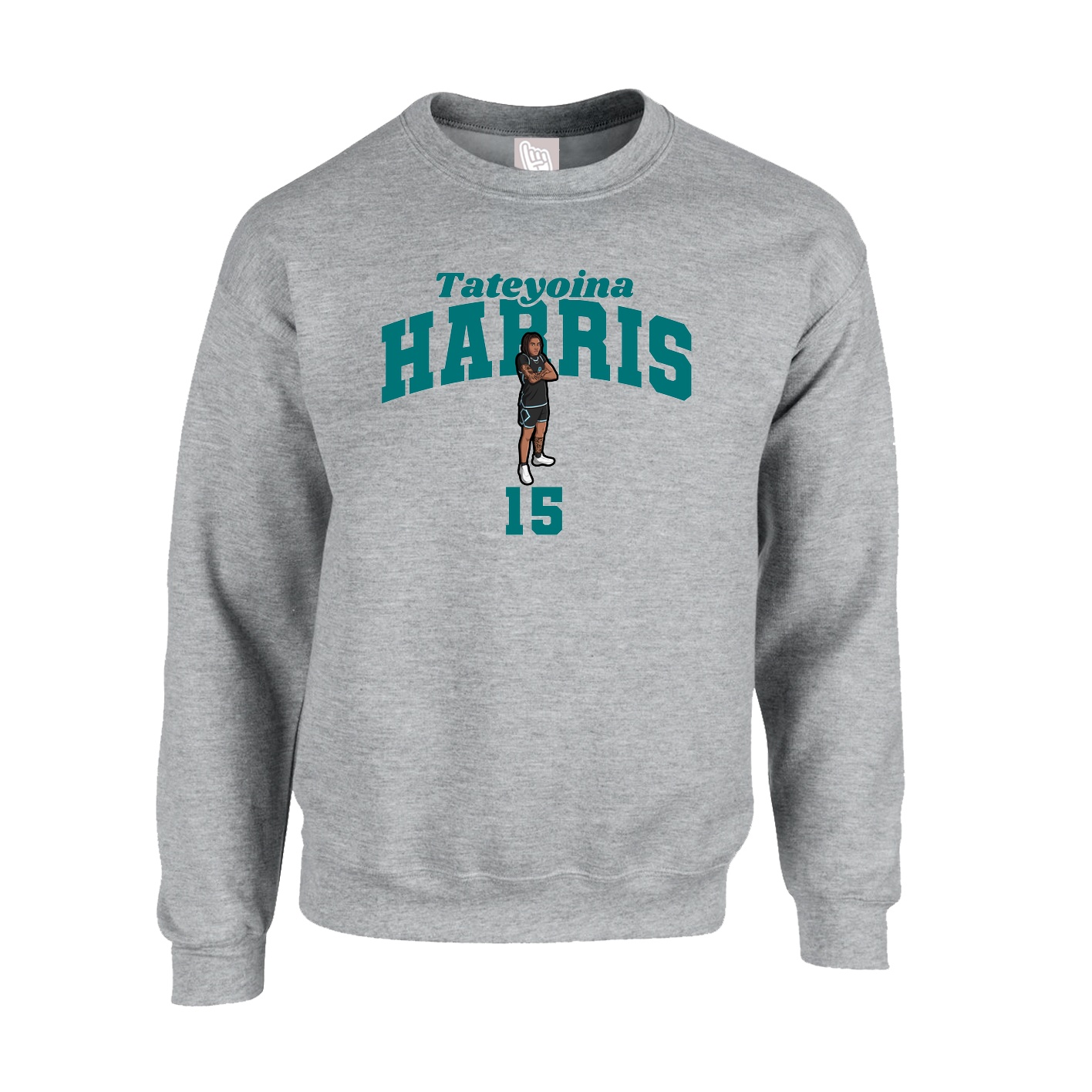 Fleece Crew — Signature Arch in Grey