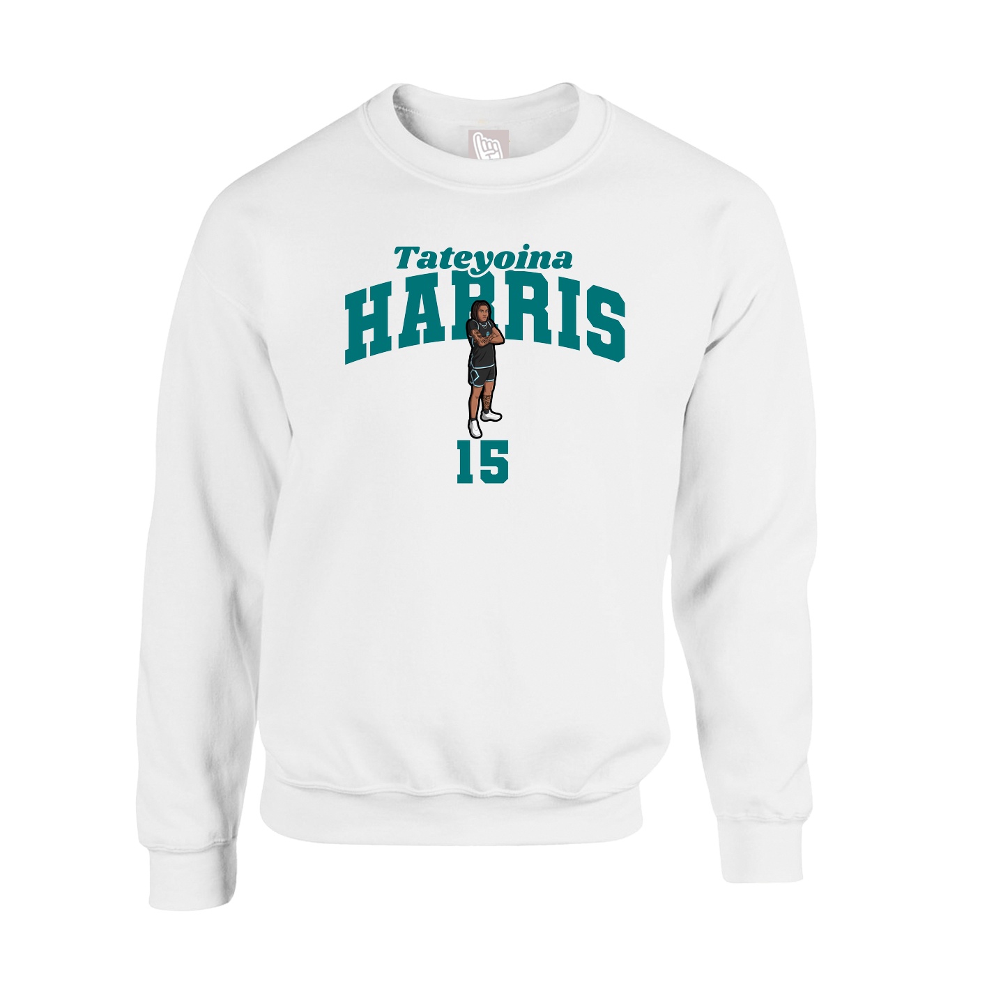Fleece Crew — Signature Arch in White