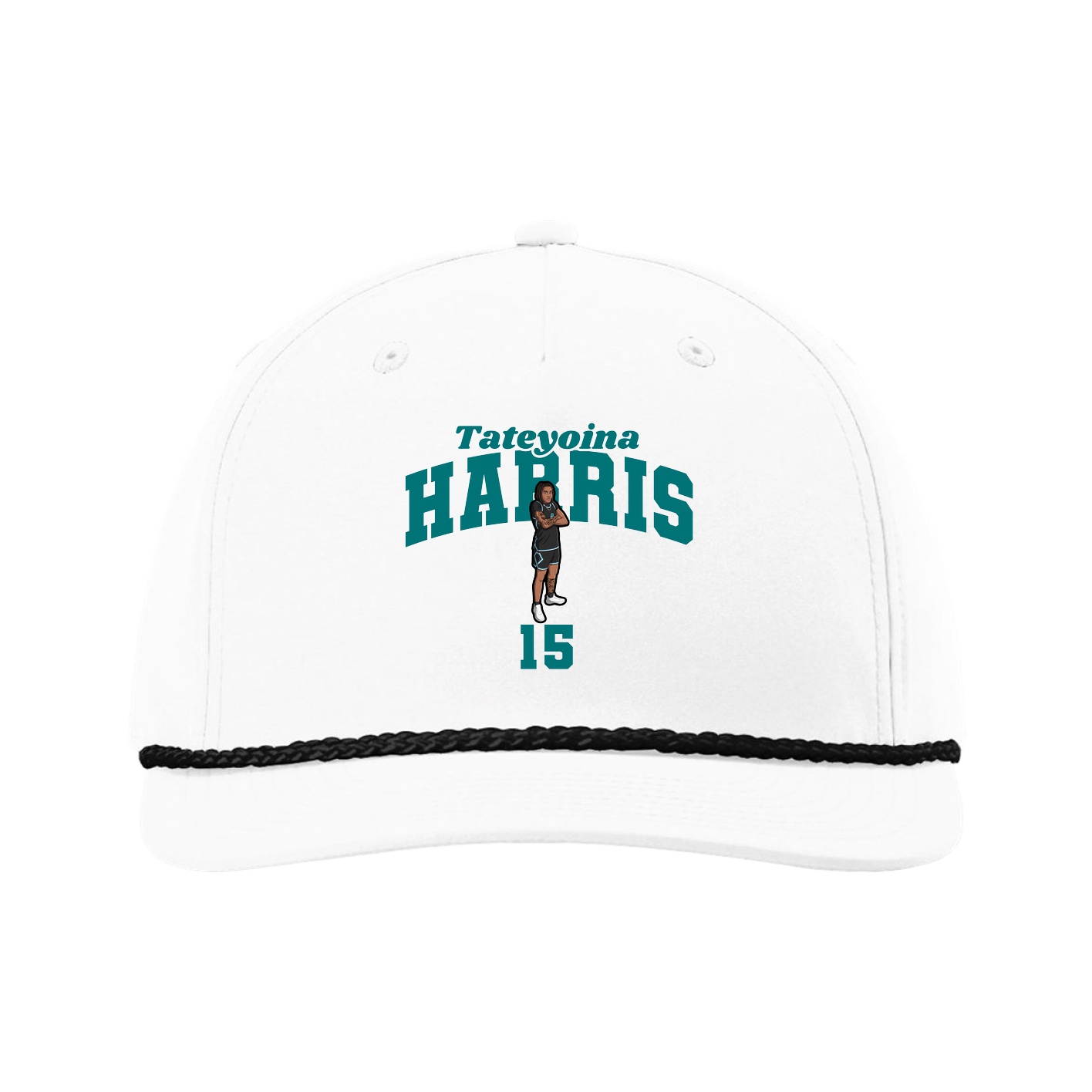 Five-Panel Classic Rope Cap — Signature Arch in White