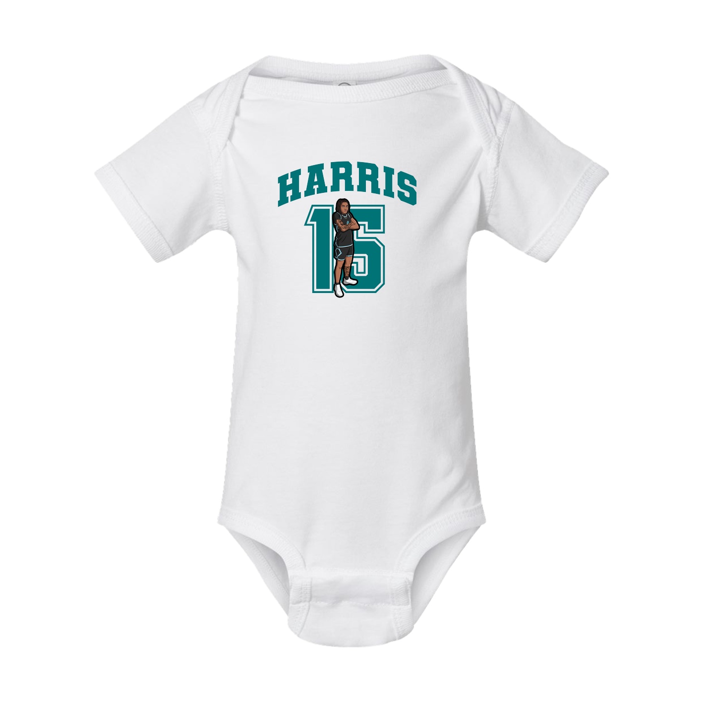 Baby Onesie — Number in White