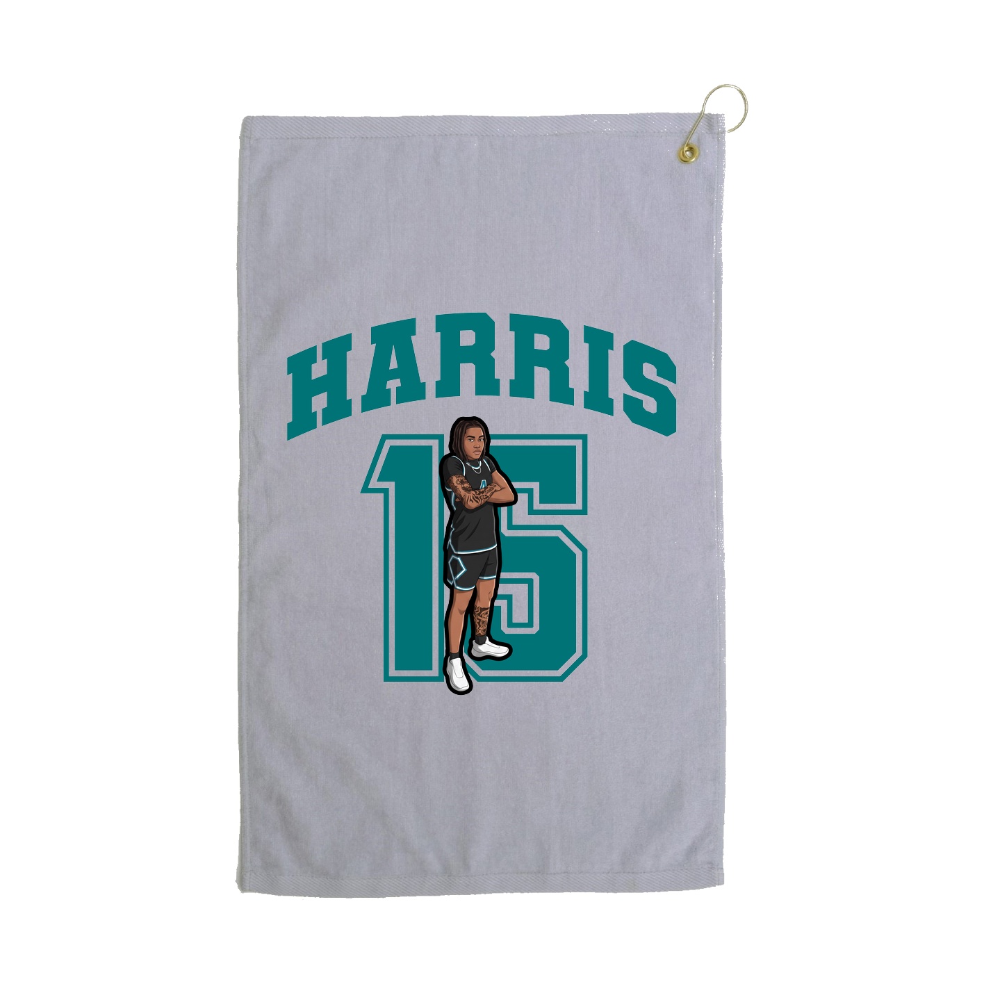 Golf Towel — Number in Grey