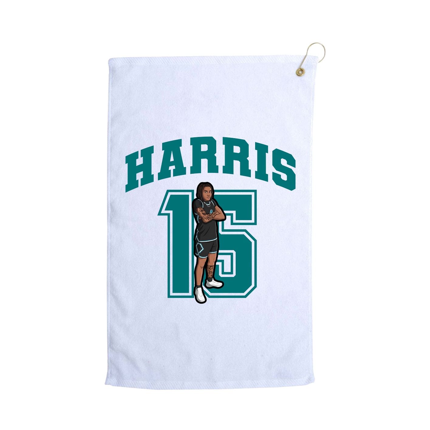 Golf Towel — Number in White
