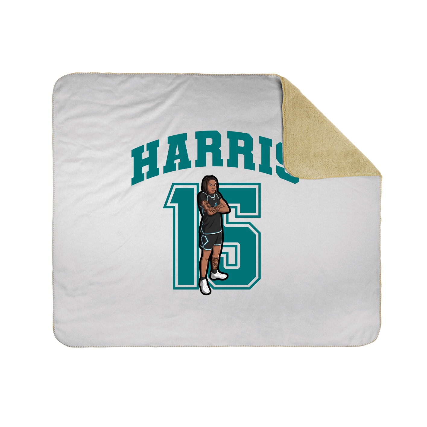 Throw Blanket — Number in White