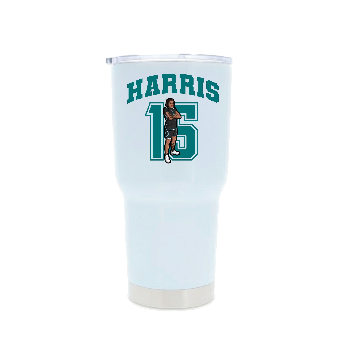 30oz Stainless Steel Tumbler — Number in White